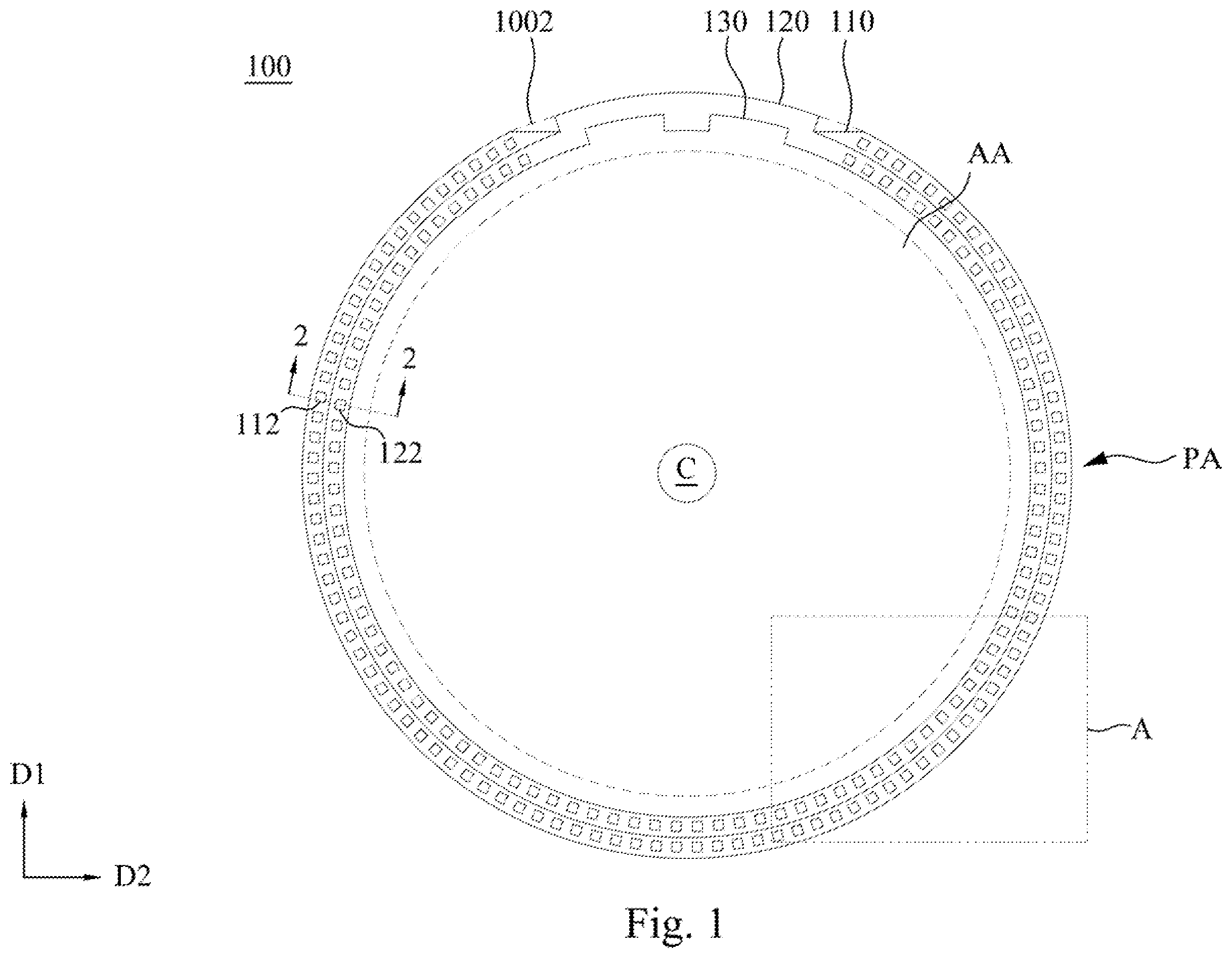 Patent US12112669 — Display device and driving circuit structure — Figure 1