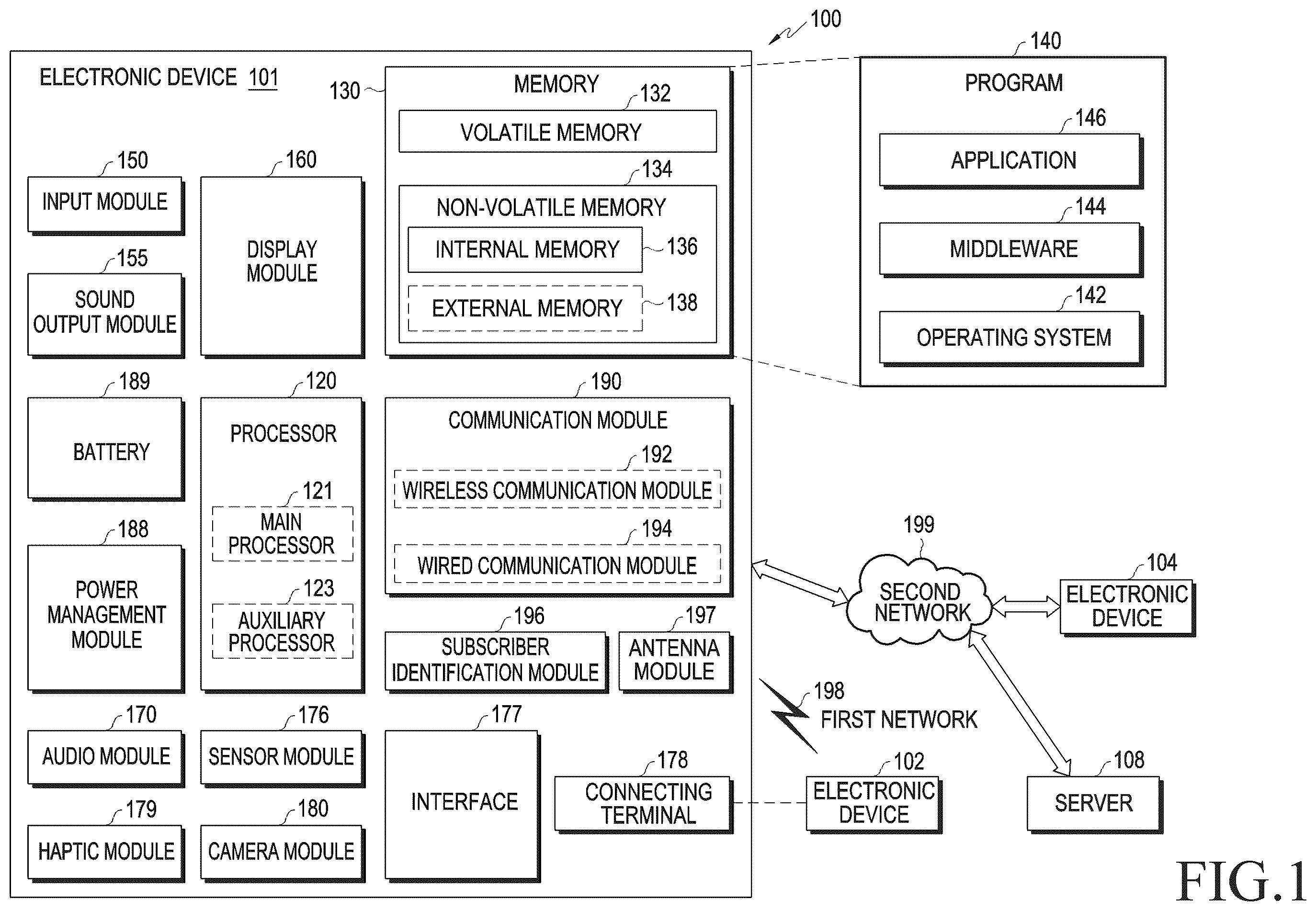 Patent US12112674 — Electronic device including extendable display for expanding and reducing display area that is visible from front side of housing and control method therefor — Figure 1