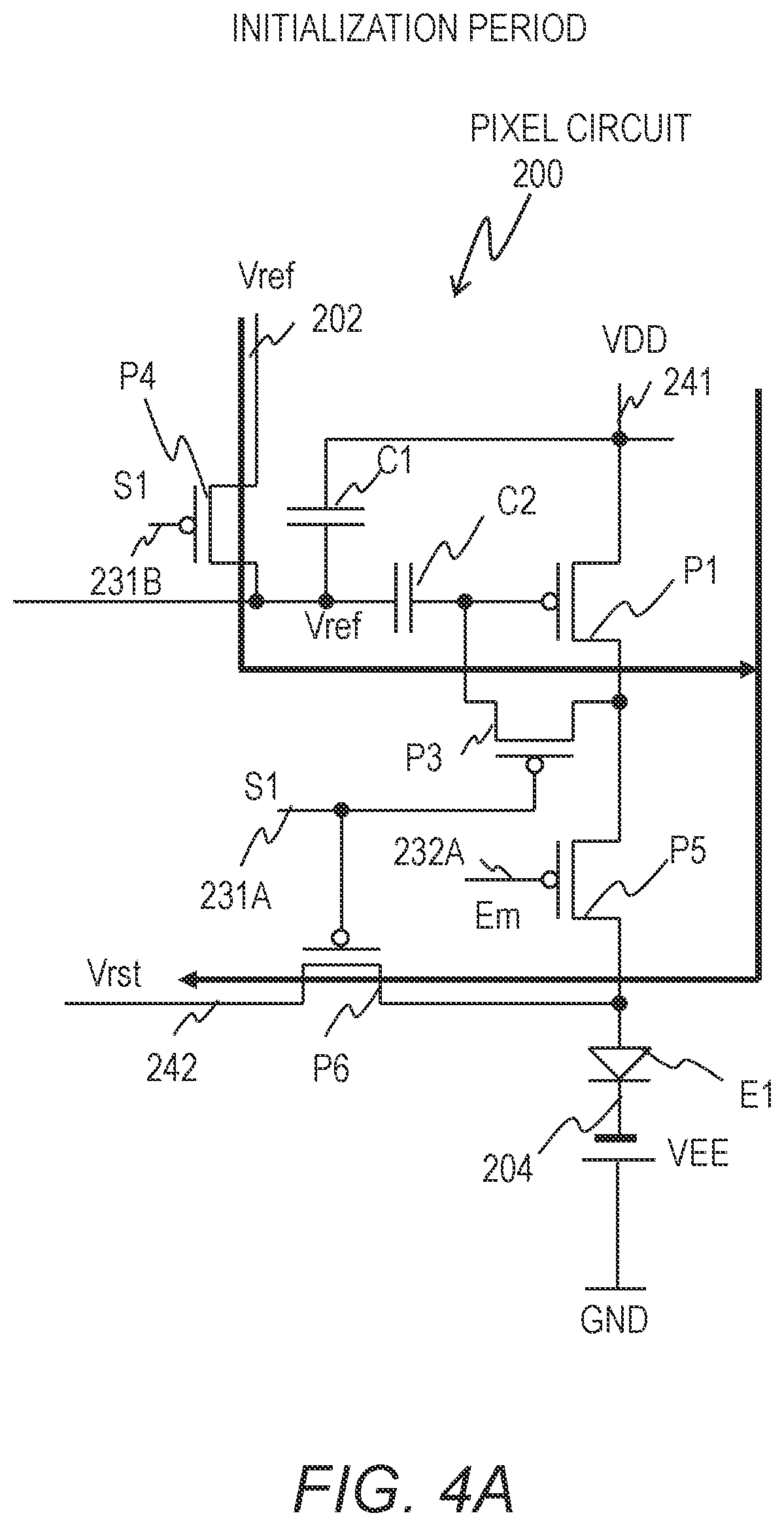 Patent US12112706 Figure 4 – Pixel circuit configured to control light-emitting element