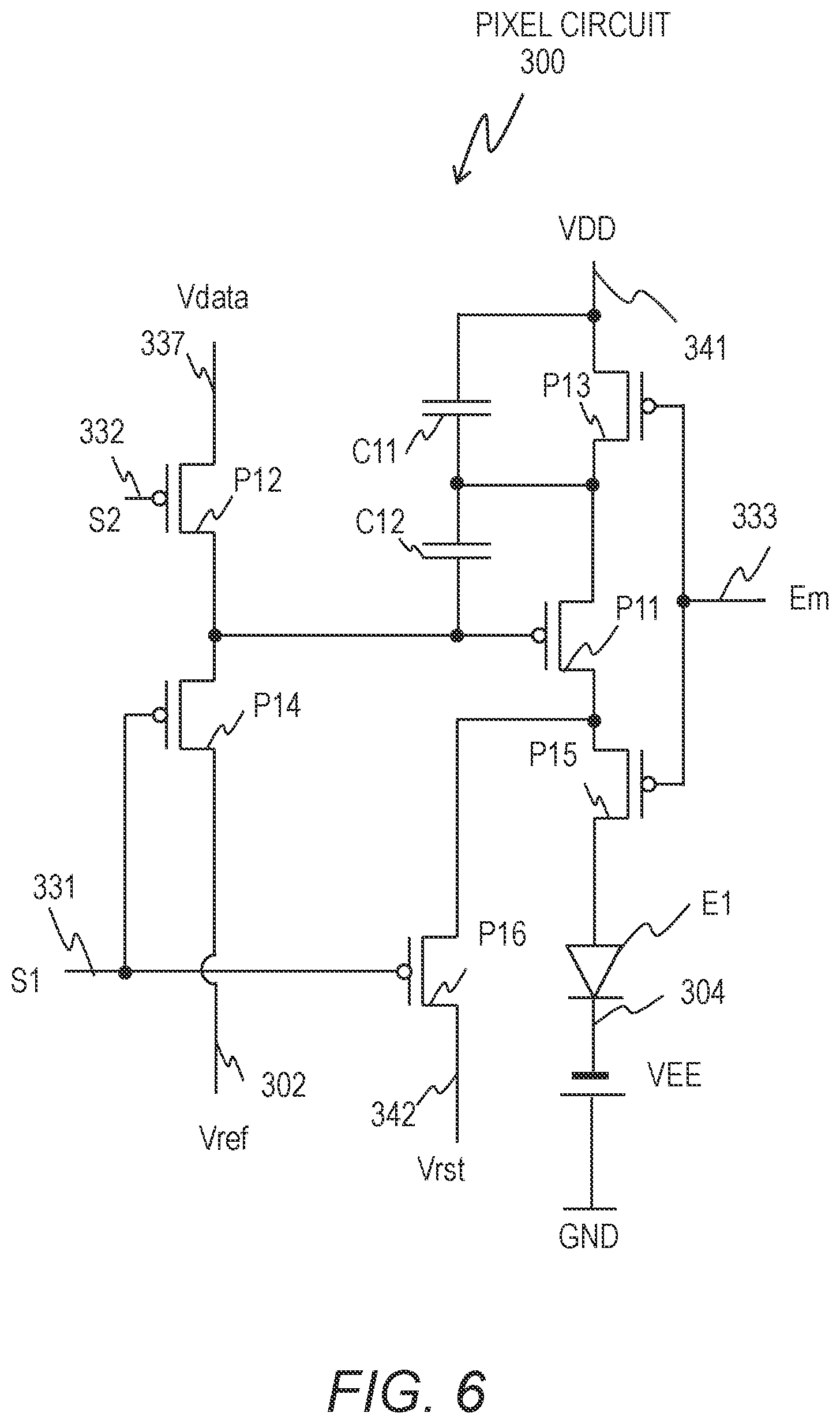 Patent US12112706 Figure 8 – Pixel circuit configured to control light-emitting element