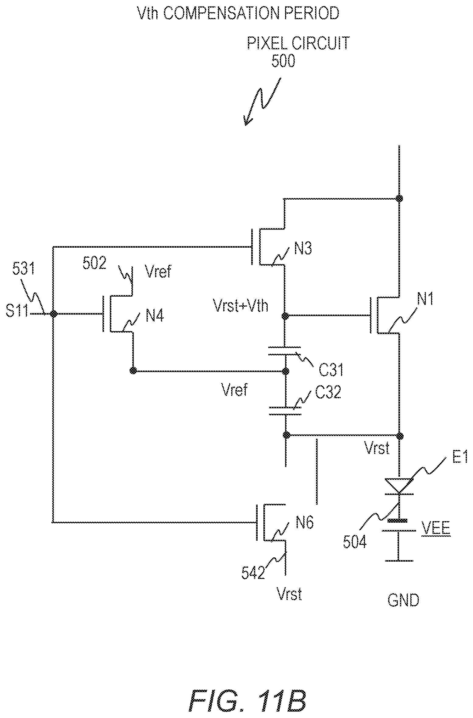 Patent US12112706 Figure 15 – Pixel circuit configured to control light-emitting element