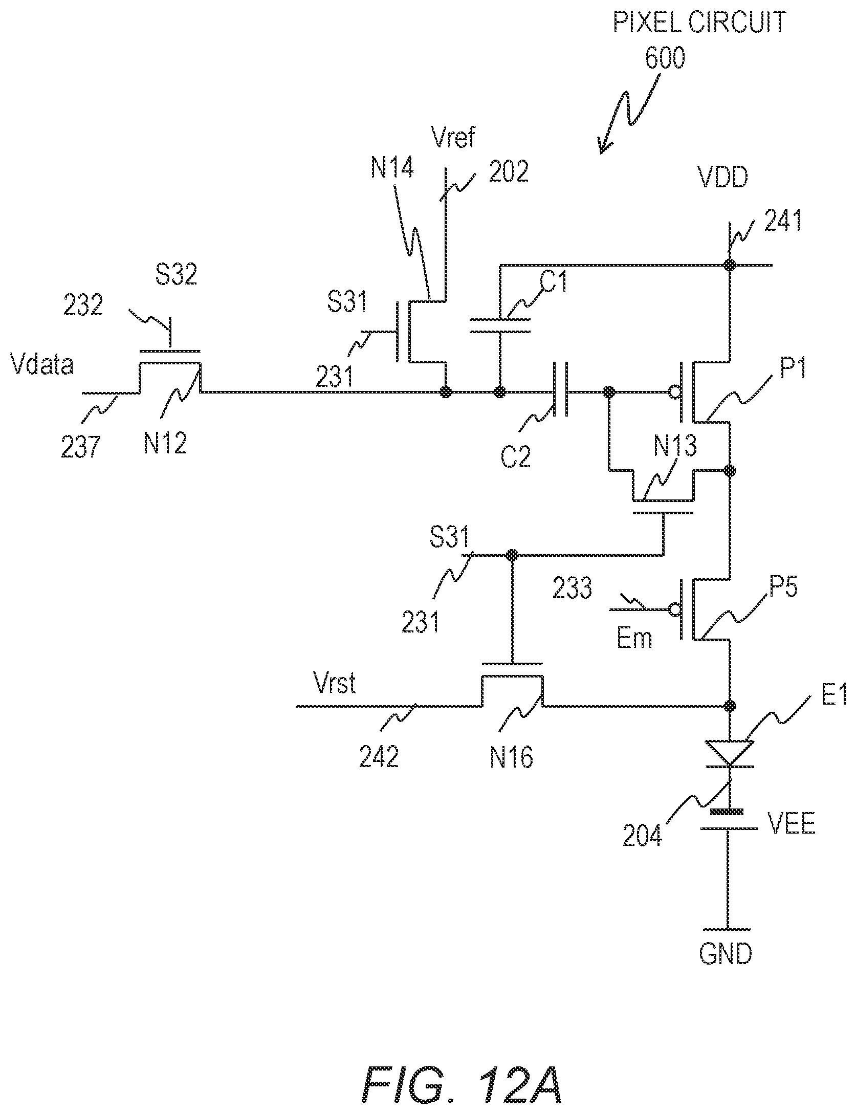 Patent US12112706 Figure 17 – Pixel circuit configured to control light-emitting element