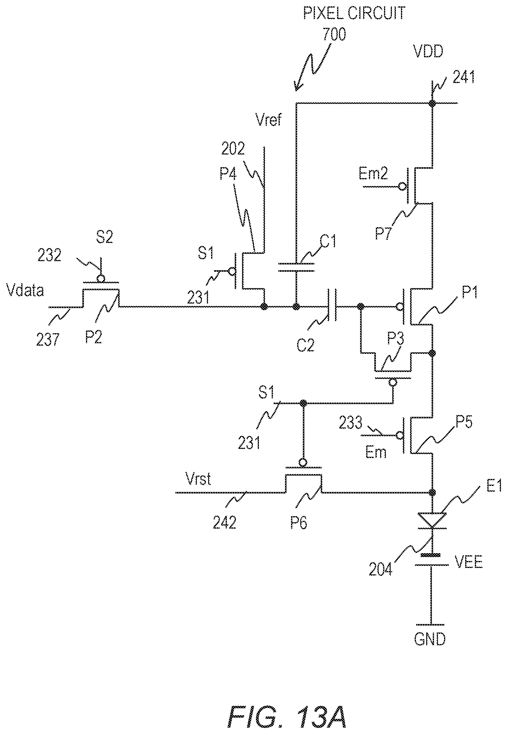 Patent US12112706 Figure 19 – Pixel circuit configured to control light-emitting element