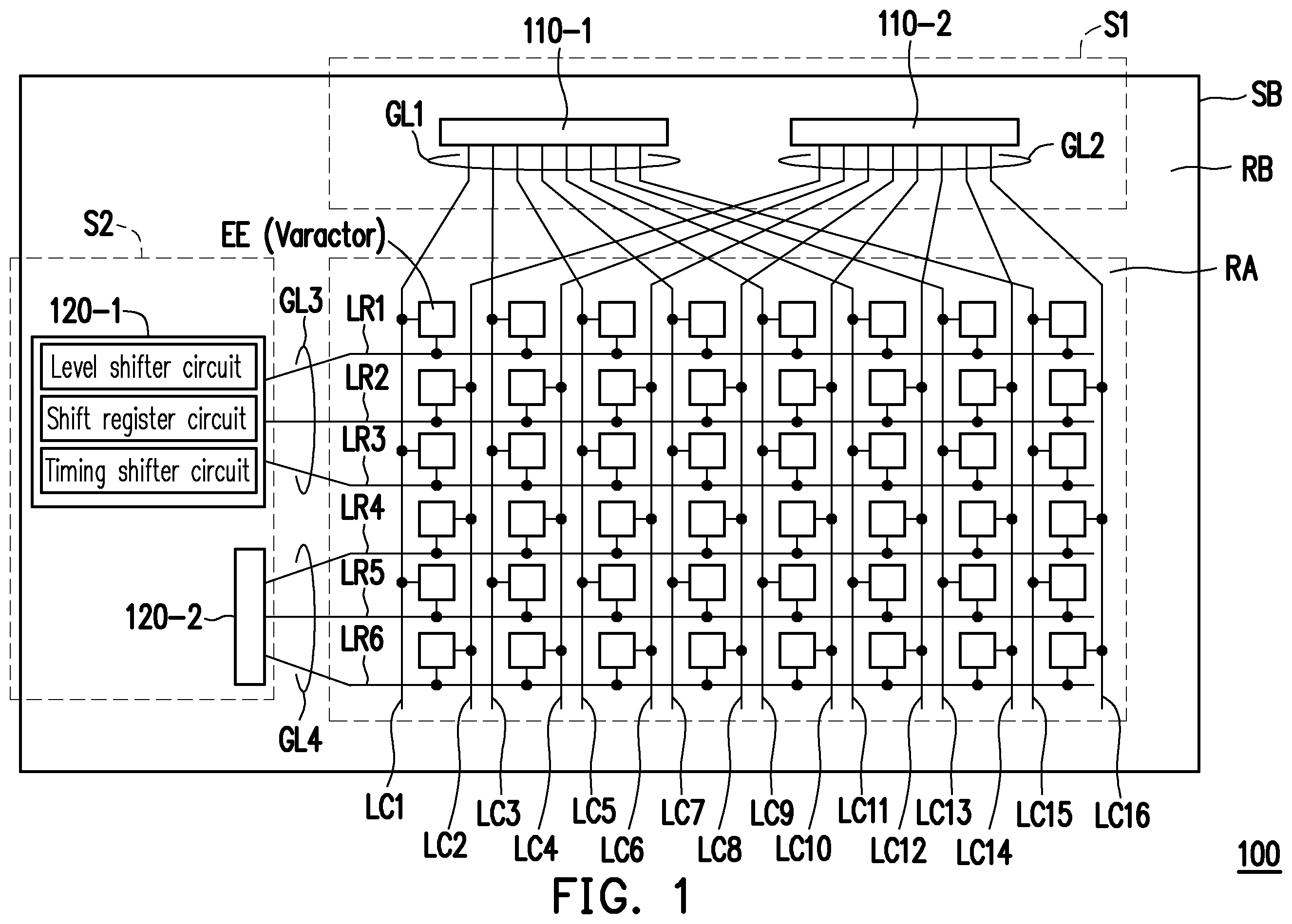 Patent US12112719 Figure 1 – Electronic device and modulating device with short frame time length