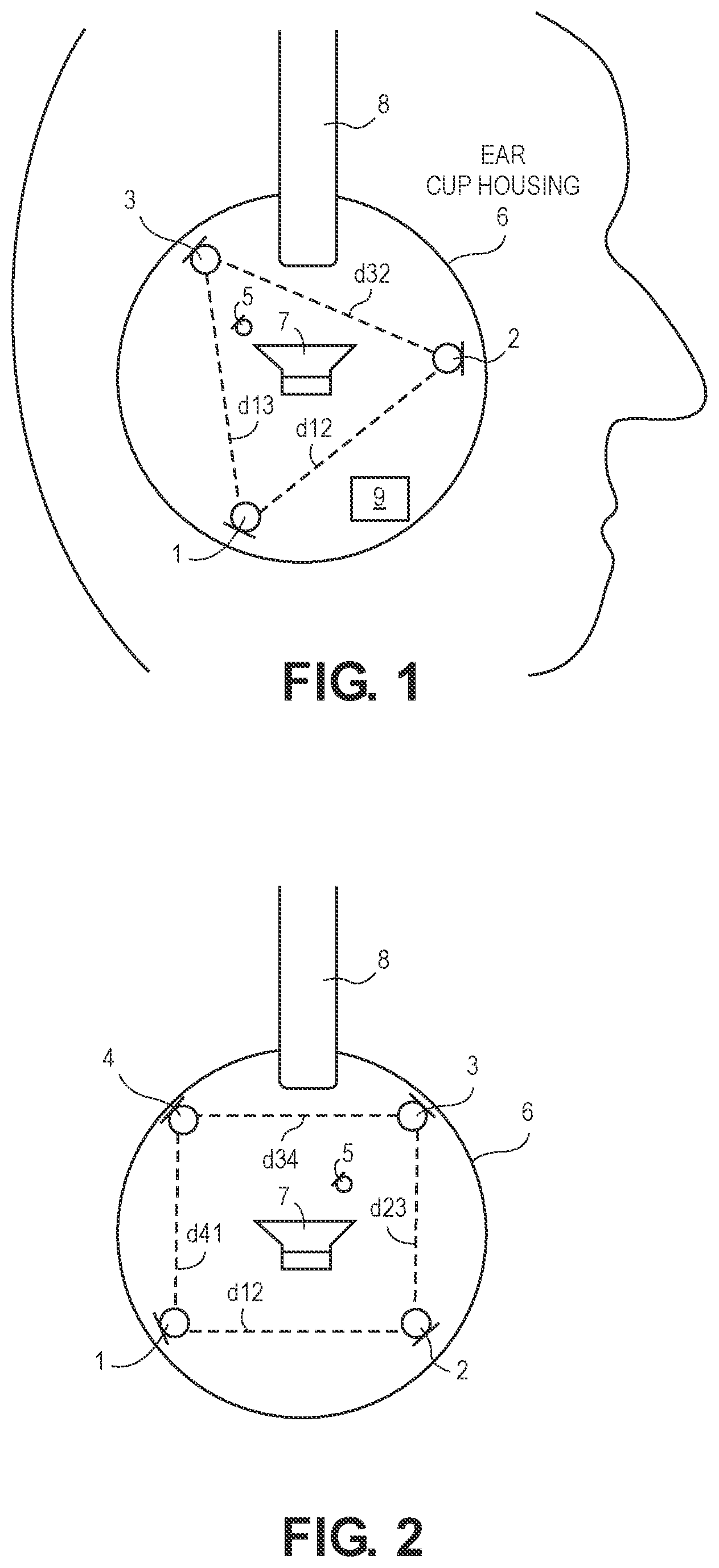 Patent US12112738 — Headphone with multiple reference microphones ANC and transparency — Figure 1