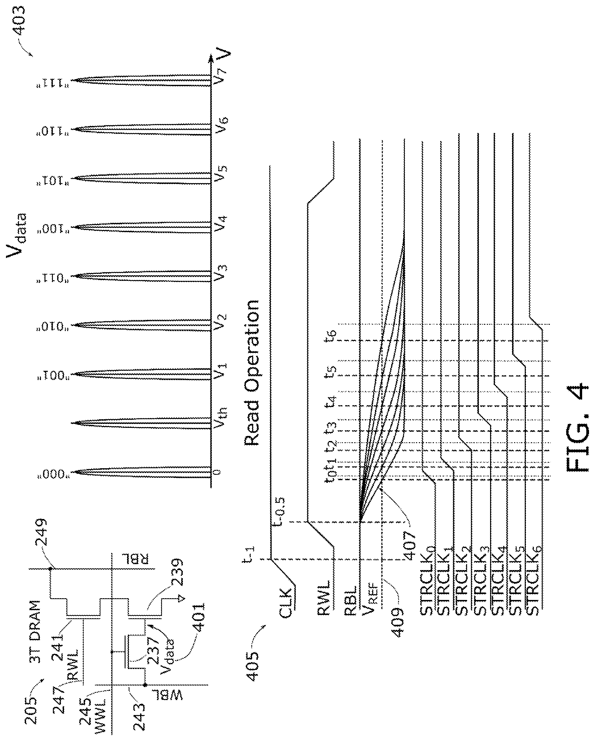 Patent US12112794 Figure 4 – Memory device having variable impedance memory cells and time-to-transition sensing of data stored therein