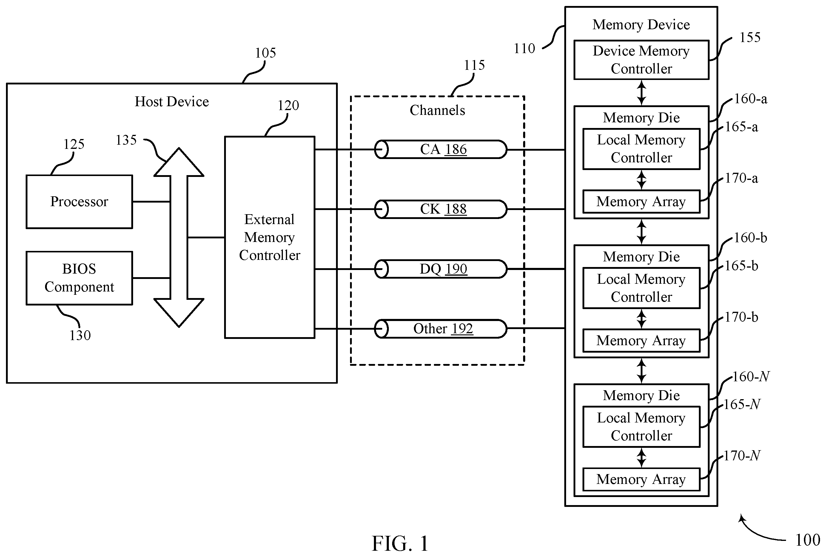 Patent US12112831 Figure 1 – Memory row-hammer mitigation