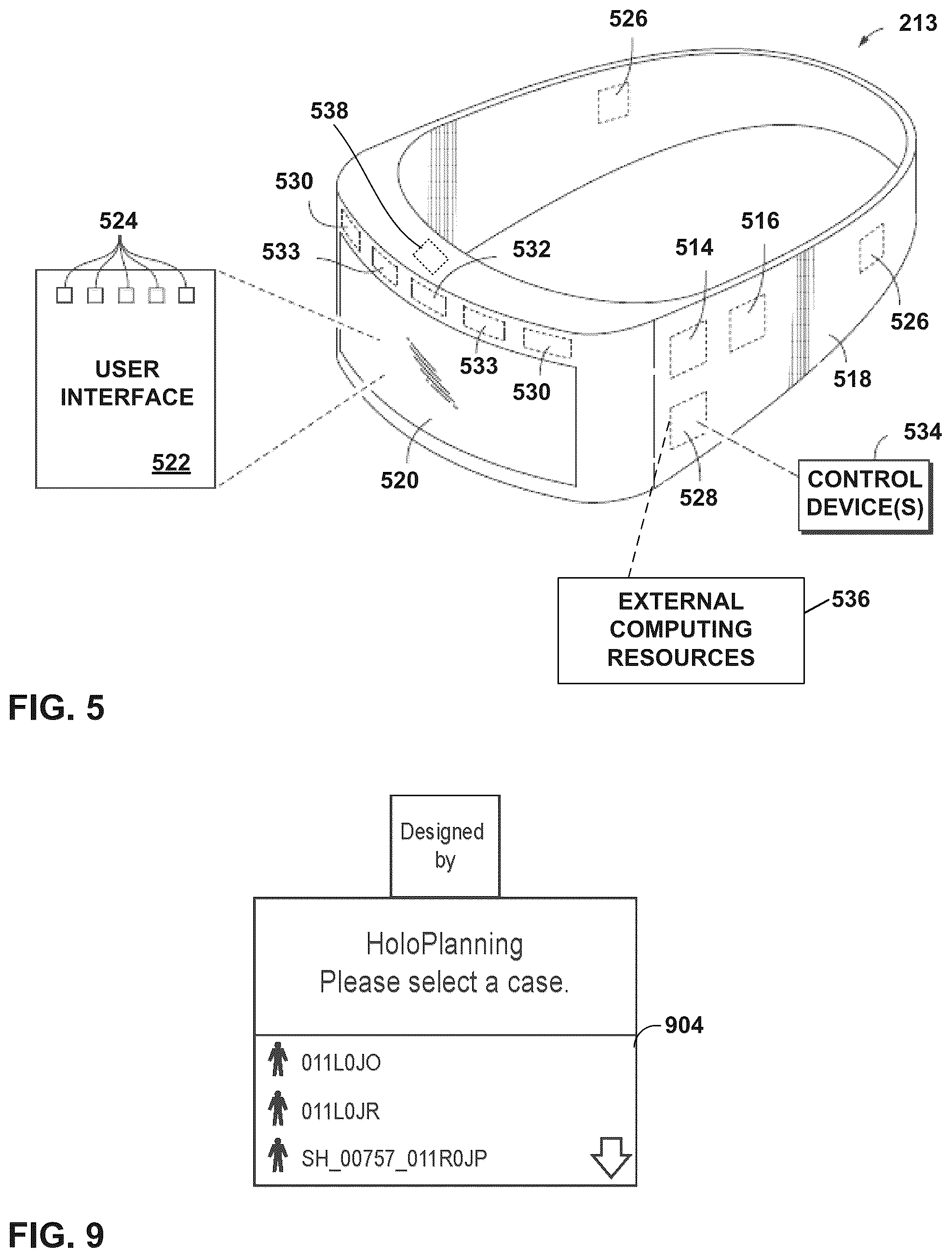 Patent US12112843 Figure 5 – Mixed reality-aided education related to orthopedic surgical procedures