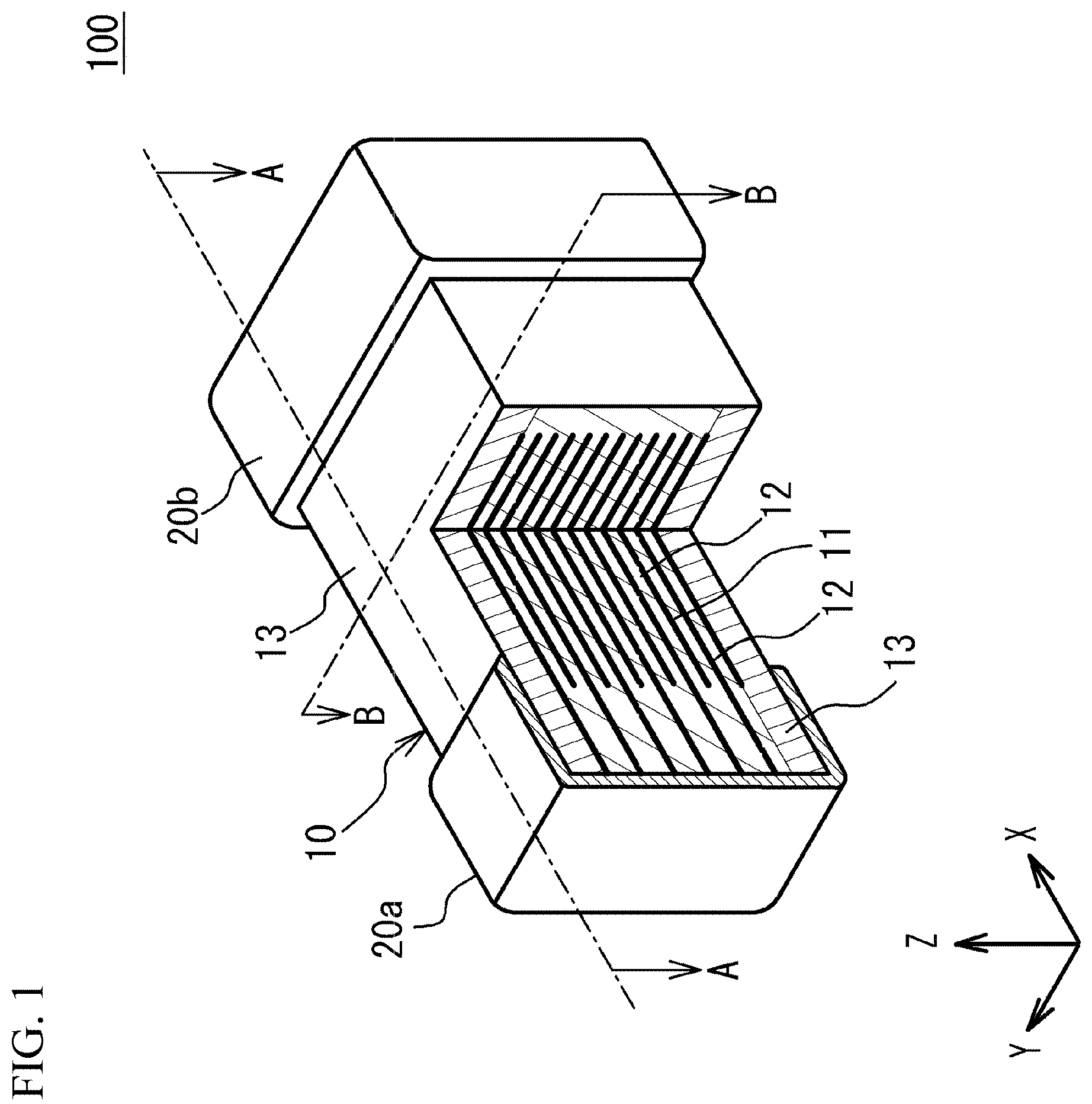 Patent US12112893 — Ceramic electronic device and manufacturing method of the same — Figure 1