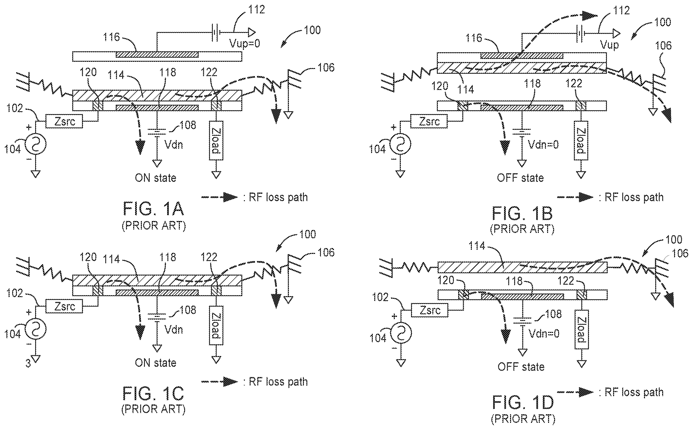 Patent US12112909 — MEMS relay architecture with frequency isolation — Figure 1