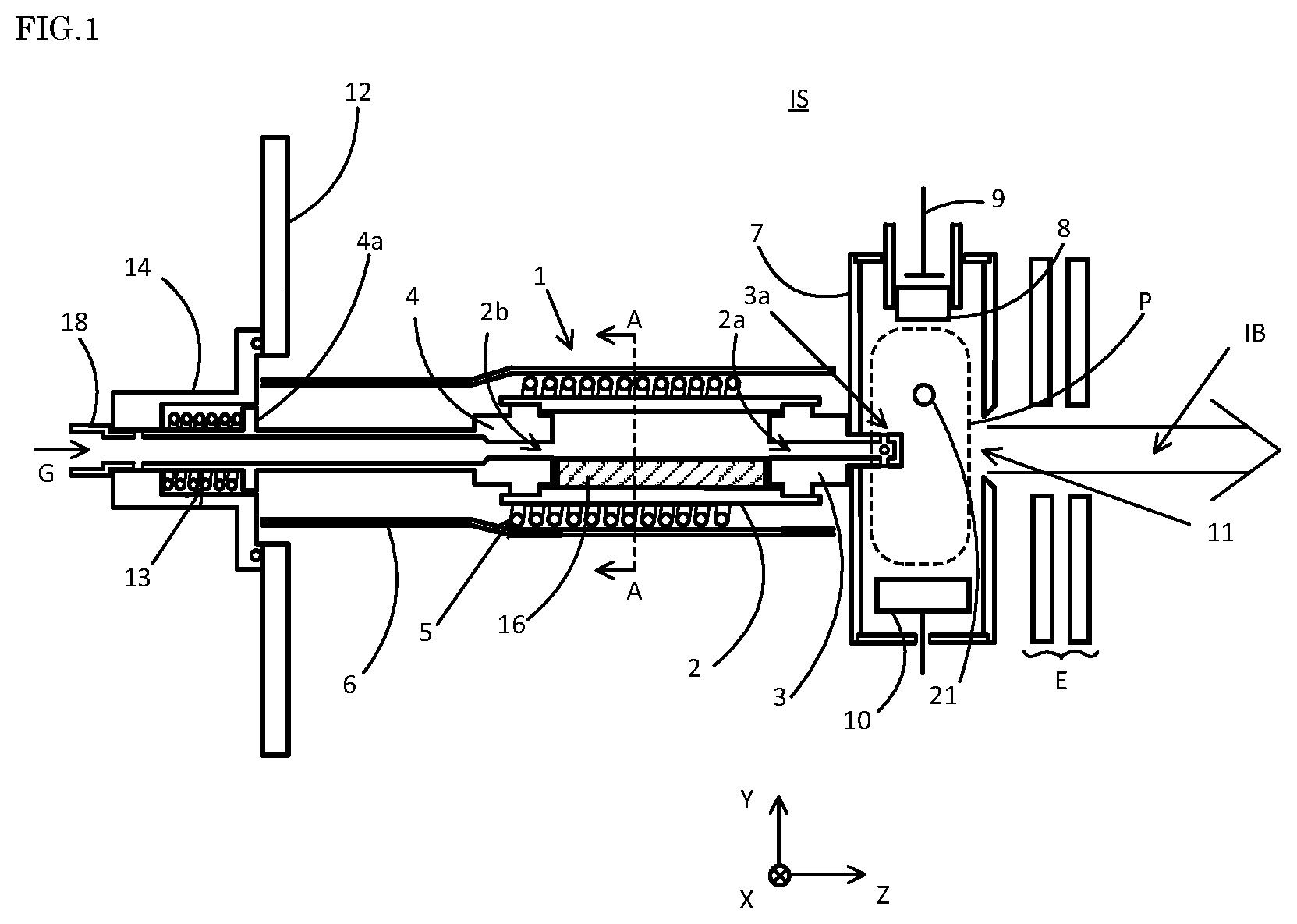 Patent US12112915 — Vaporizer, ion source and method for generating aluminum-containing vapor — Figure 1
