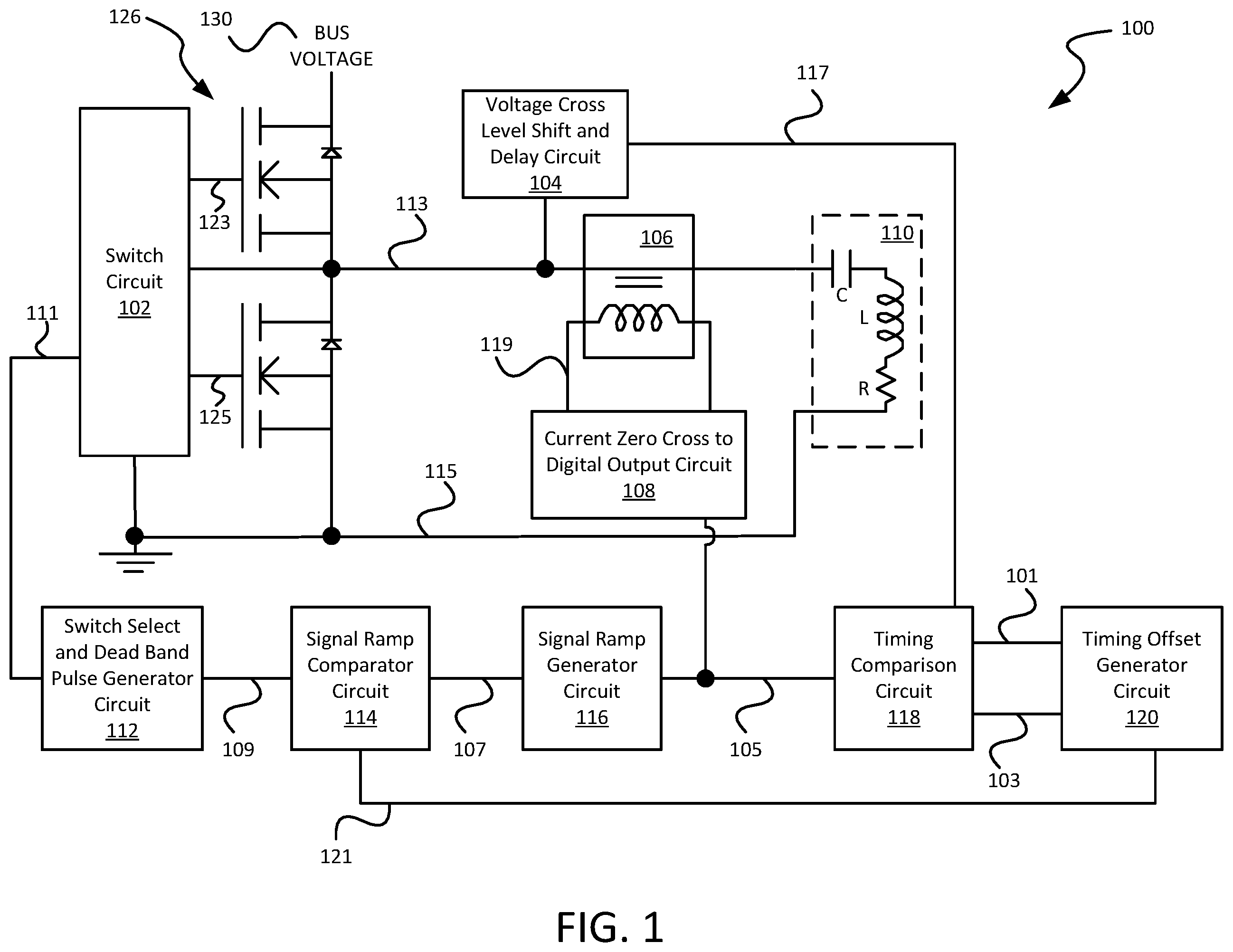 Patent US12112919 — Load current derived switch timing of switching resonant topology — Figure 1