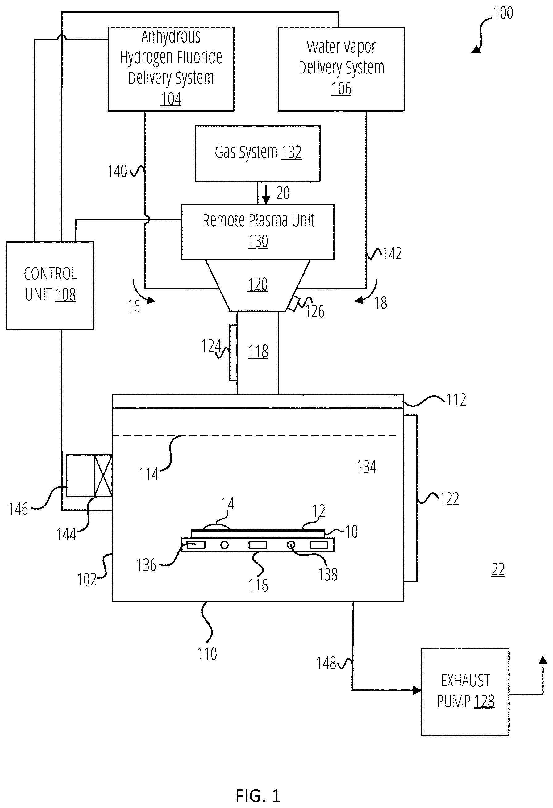Patent US12112938 — Semiconductor processing preclean methods and apparatus — Figure 1