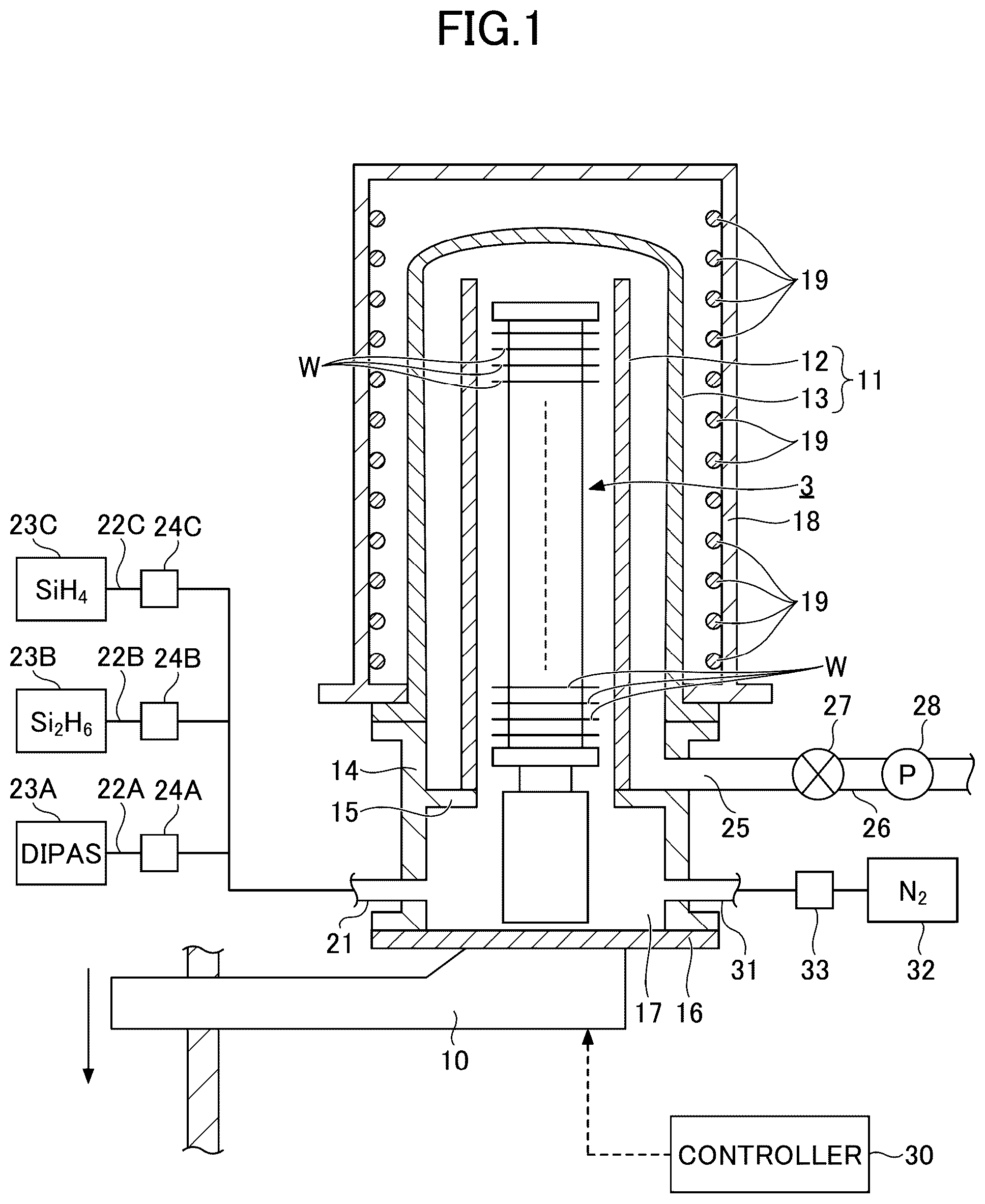 Patent US12112947 — Method of crystallizing amorphous silicon film and deposition apparatus — Figure 1