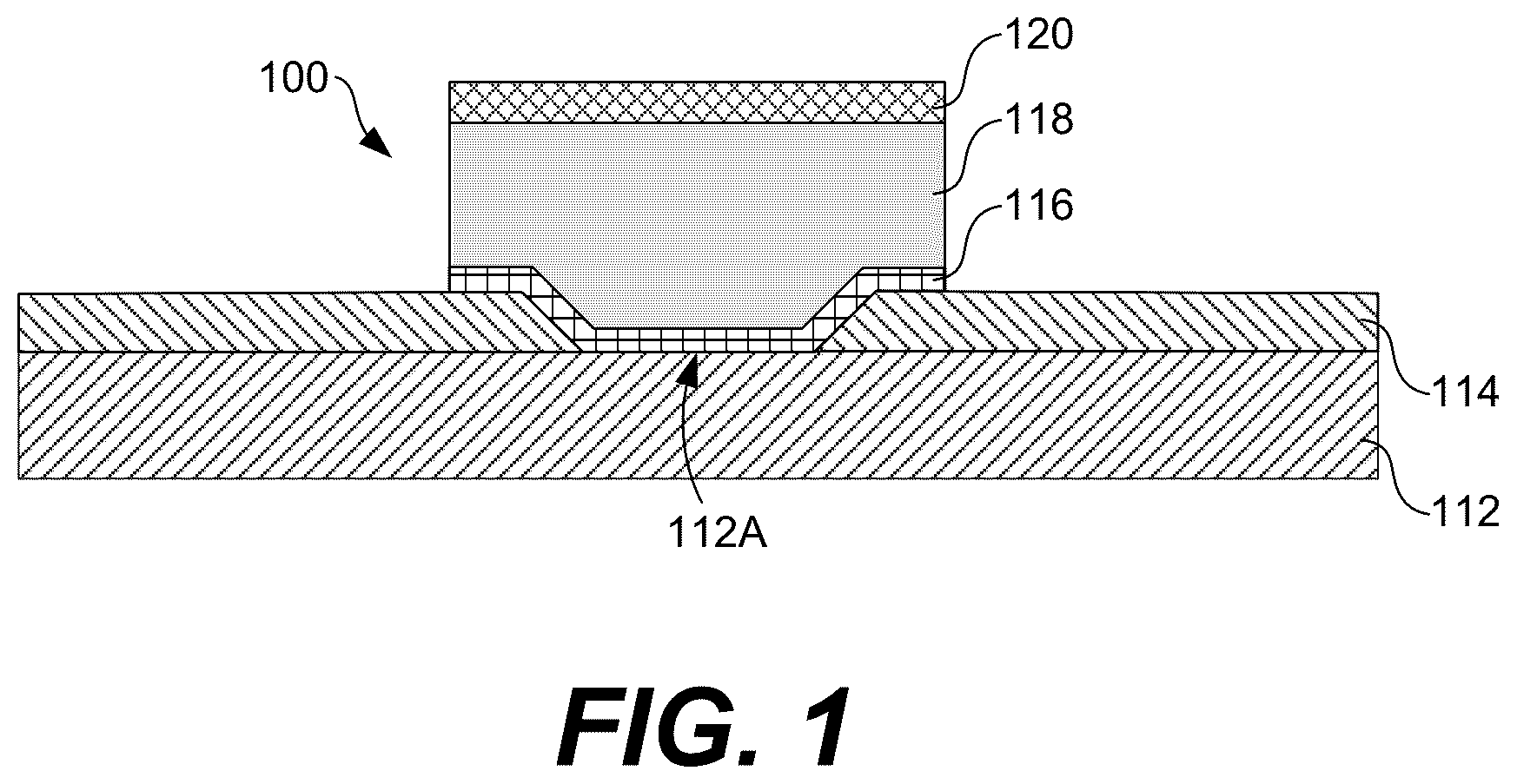 Patent US12112983 — Atomic layer deposition of barrier metal layer for electrode of gallium nitride material device — Figure 1