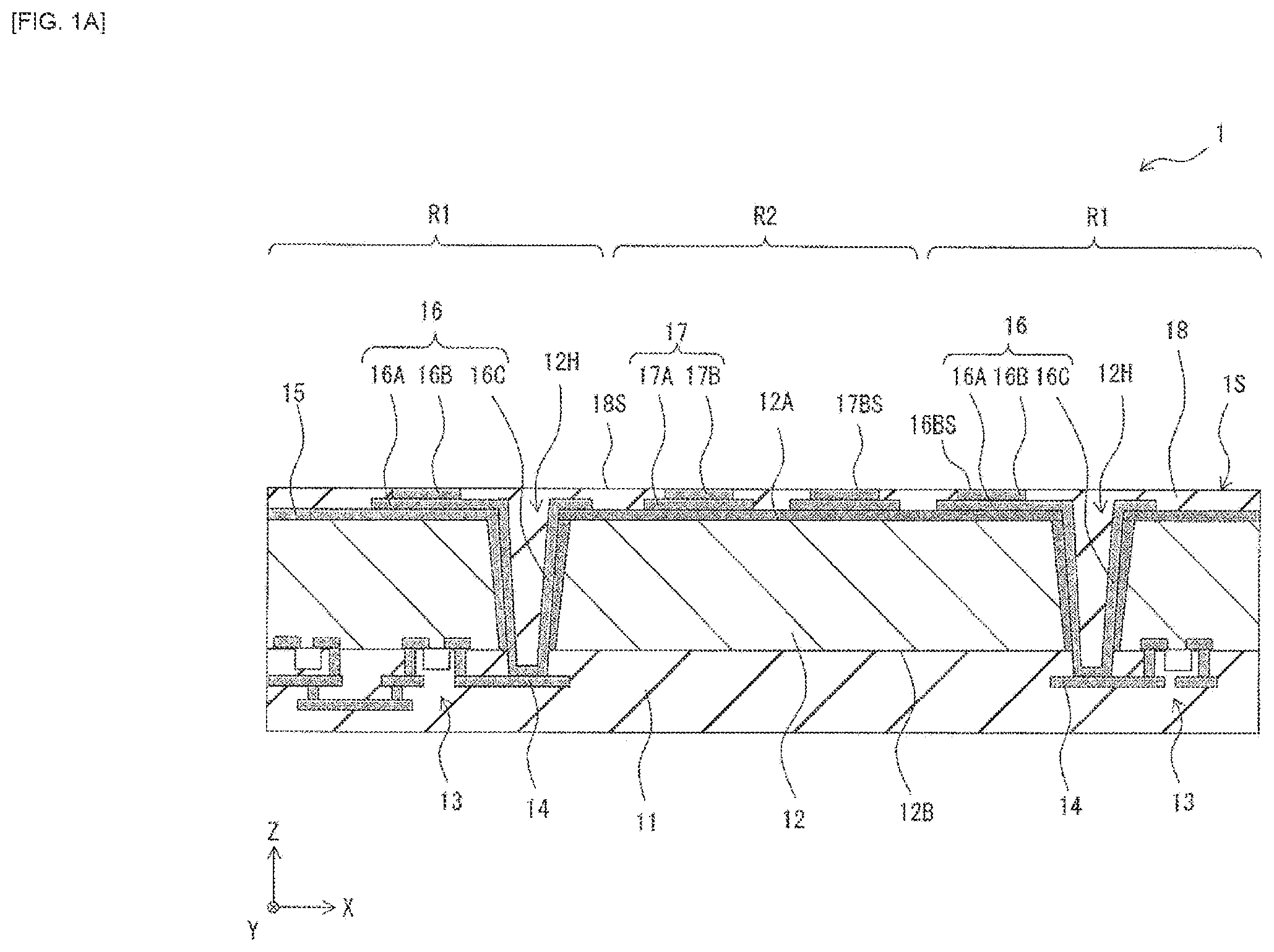 Patent US12112996 — Semiconductor device, imaging unit, and electronic apparatus — Figure 1