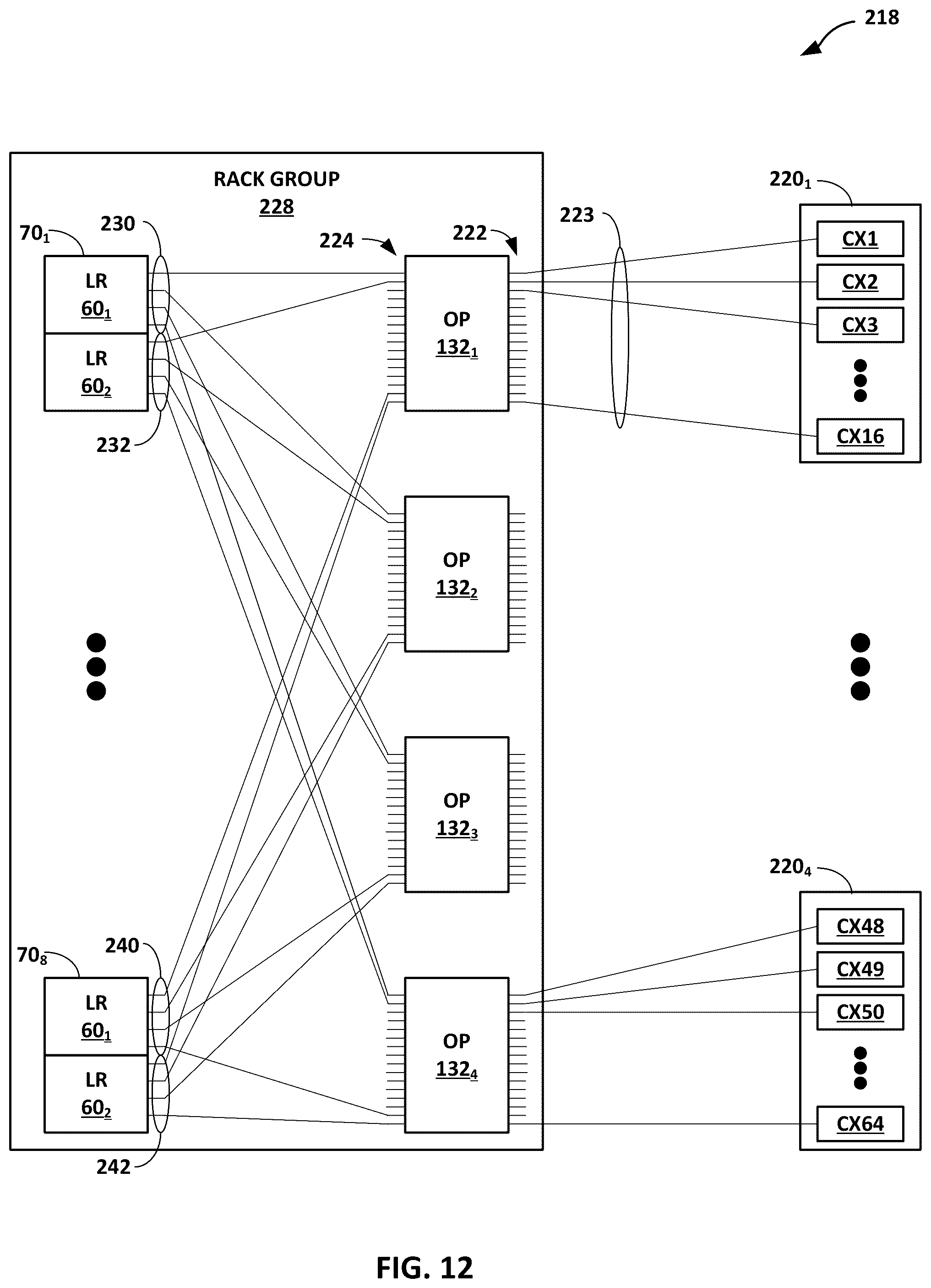 Patent US12120016 Figure 12 – Data center network with packet spraying