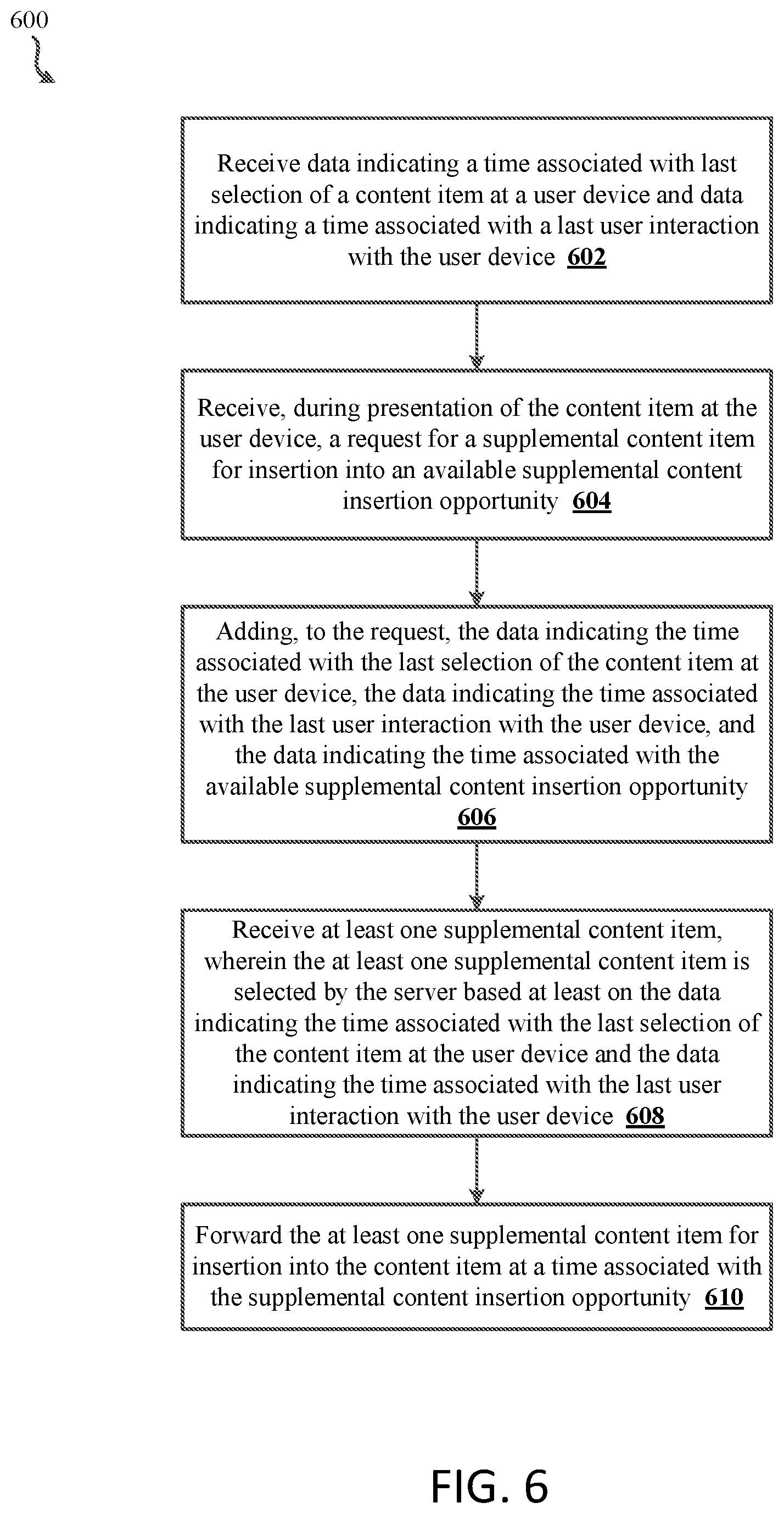 Patent US12120363 Figure 6 – Systems, methods, and devices for selecting supplemental content
