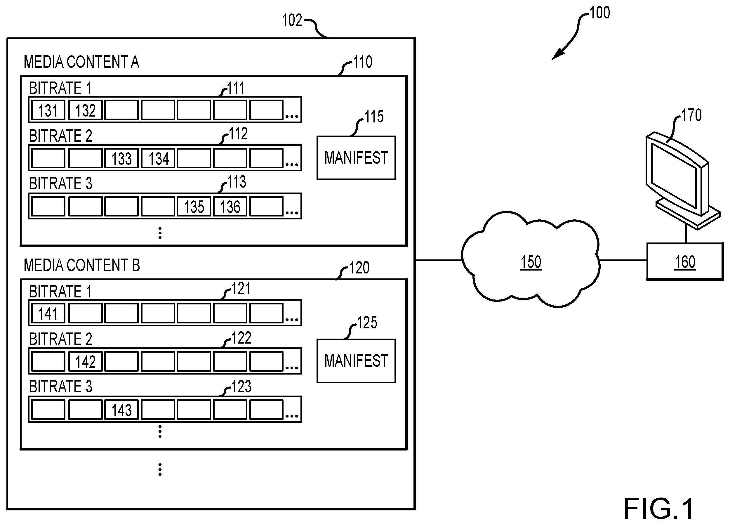 Patent US12120381 Figure 1 – Systems and methods for pre-caching media content