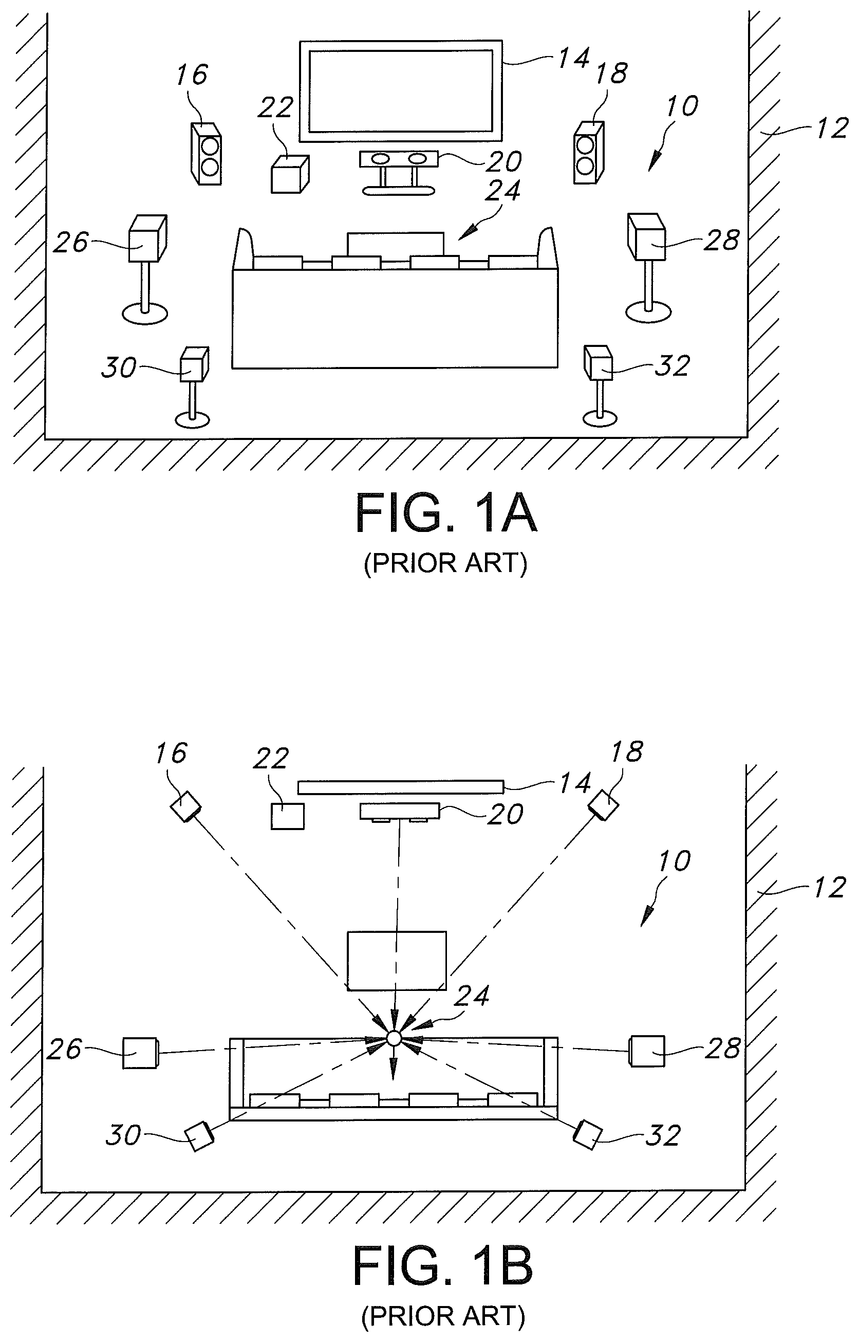 Patent US12120494 — Loudspeaker system with overhead sound image generating (e.g., ATMOS™) elevation module and method and apparatus for direct signal cancellation — Figure 1