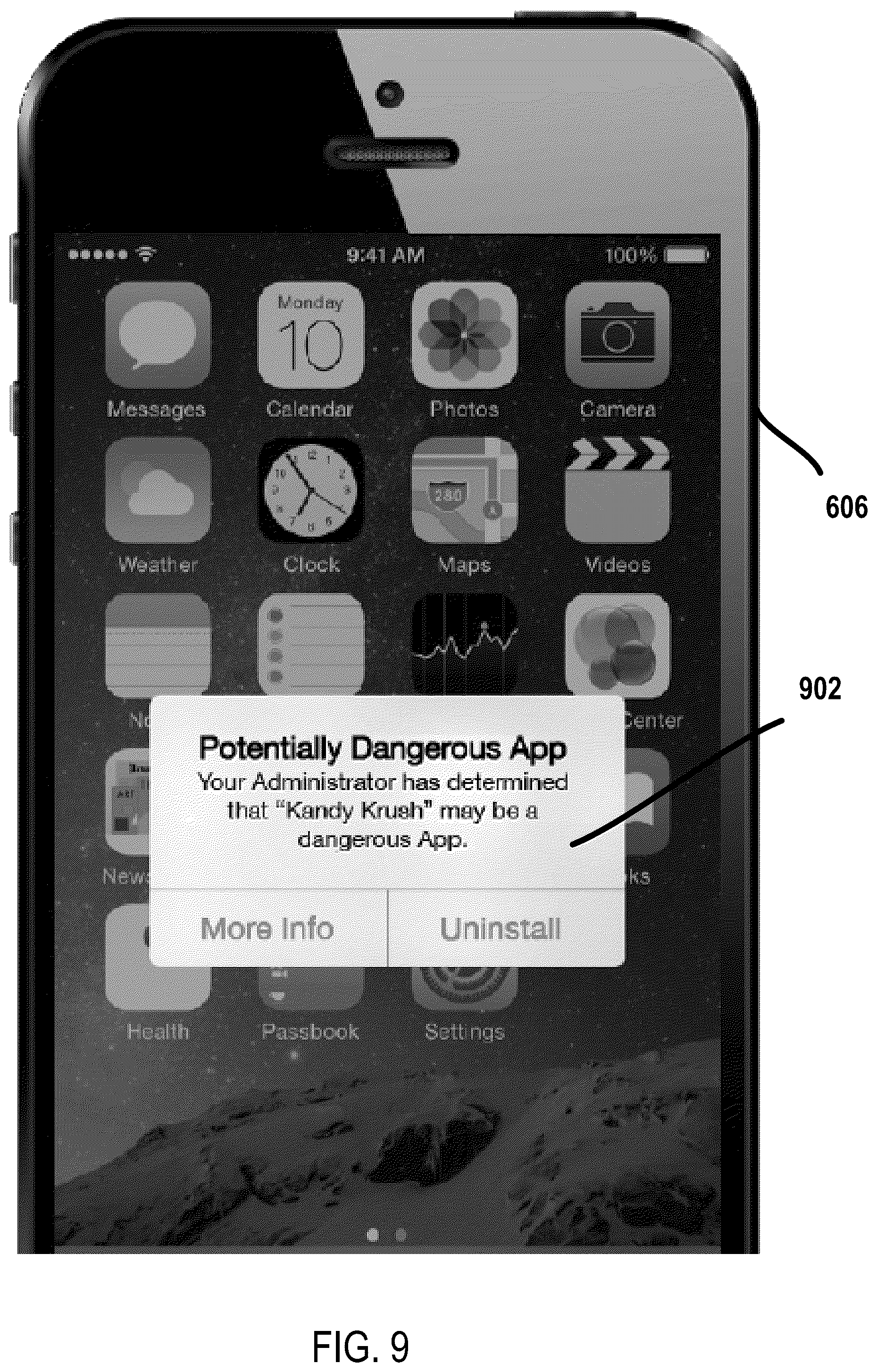 Patent US12120519 Figure 9 – Determining a security state based on communication with an authenticity server