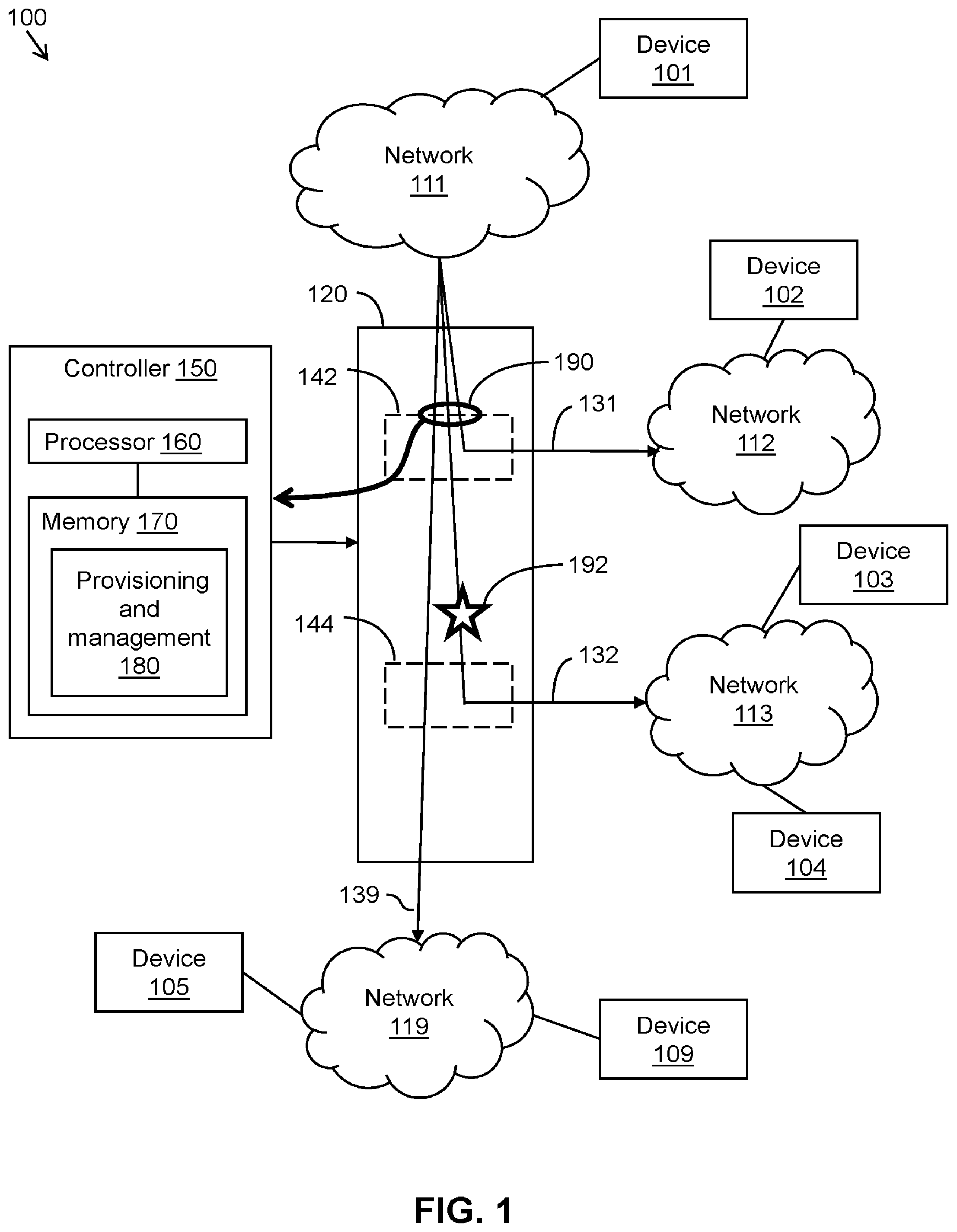 Patent US12120586 — Systems and methods for distributed charging in digital telecommunications networks — Figure 1