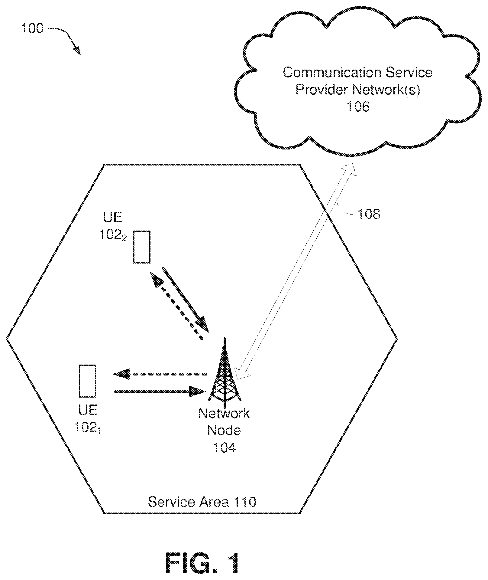 Patent US12120628 — User equipment geolocation using a history of network information — Figure 1