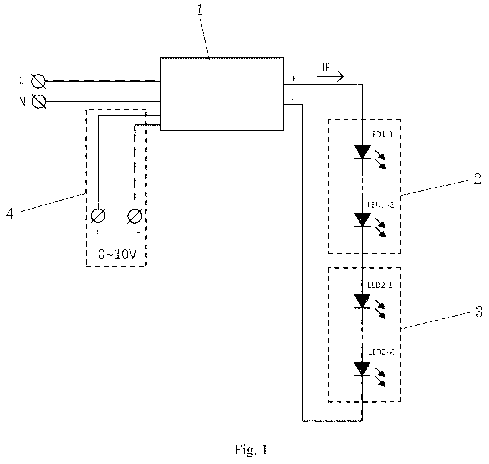 Patent US12120787 Figure 1 – Control circuit for a light adjustment and a tone adjustment and an implementation method thereof