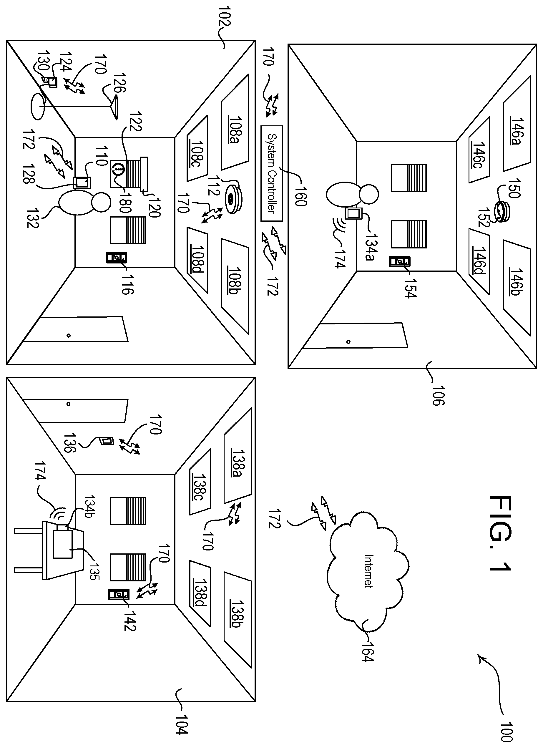 Patent US12120798 — Real time locating system having lighting control devices — Figure 1