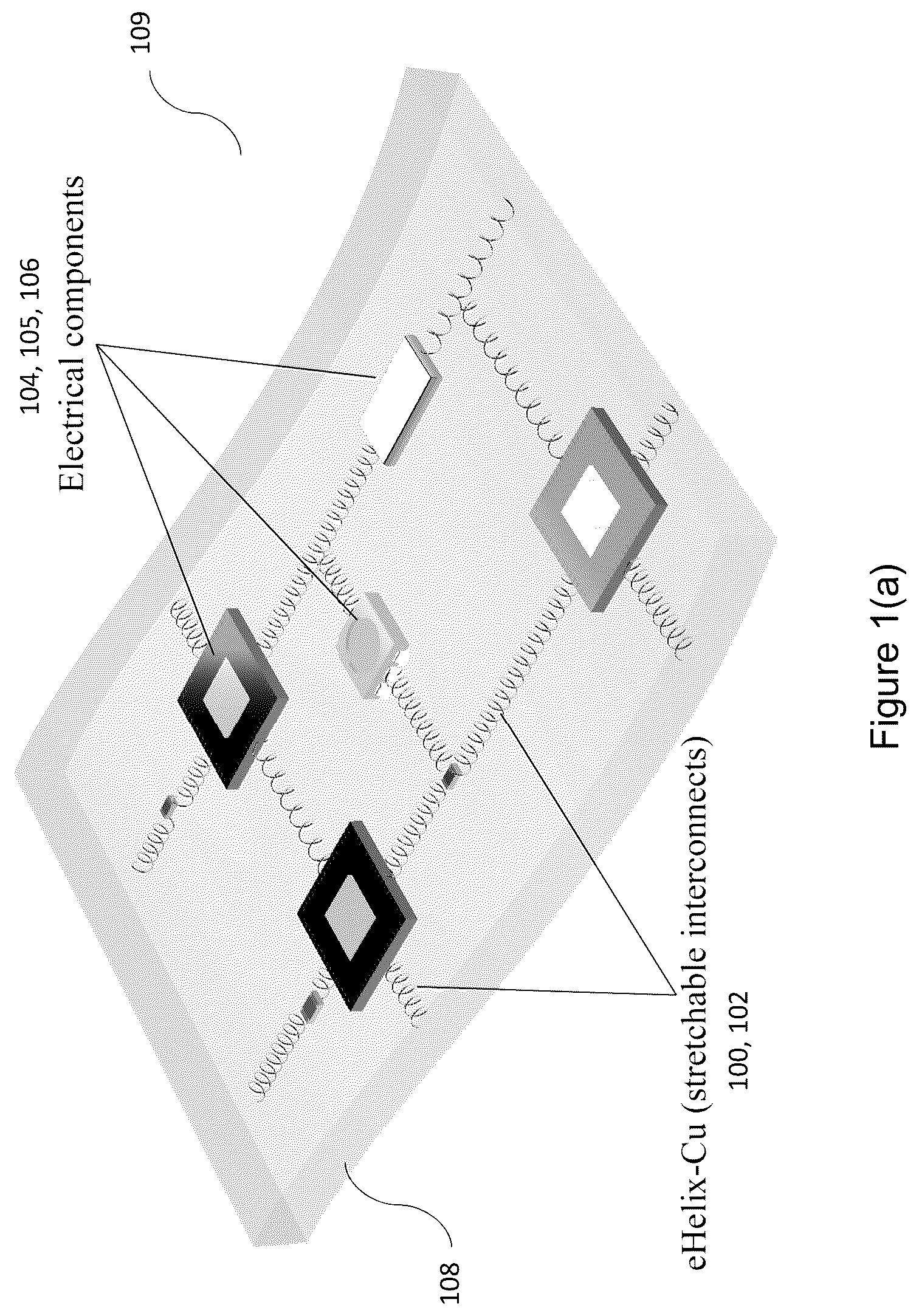 Patent US12120814 Figure 1 – Stretchable interconnect structure and method of fabricating the same