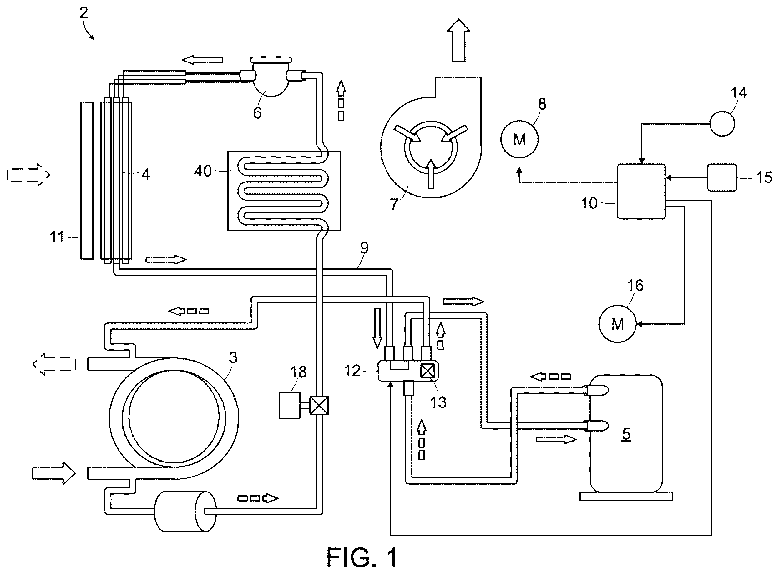Patent US12120844 Figure 1 – Electronics cooling in an environmental control unit