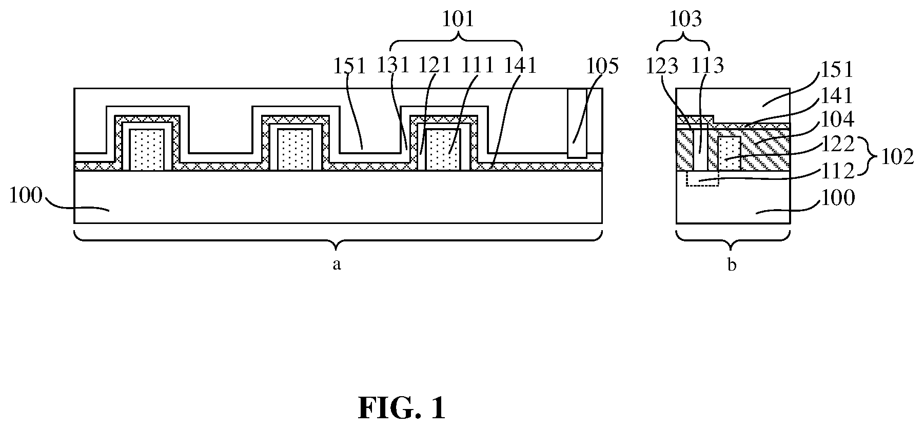 Patent US12120863 — Semiconductor structure and manufacturing method thereof — Figure 1