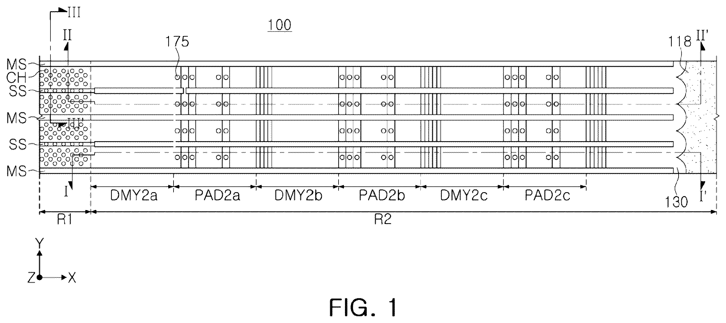 Patent US12120876 — Semiconductor devices and data storage systems including the same — Figure 1