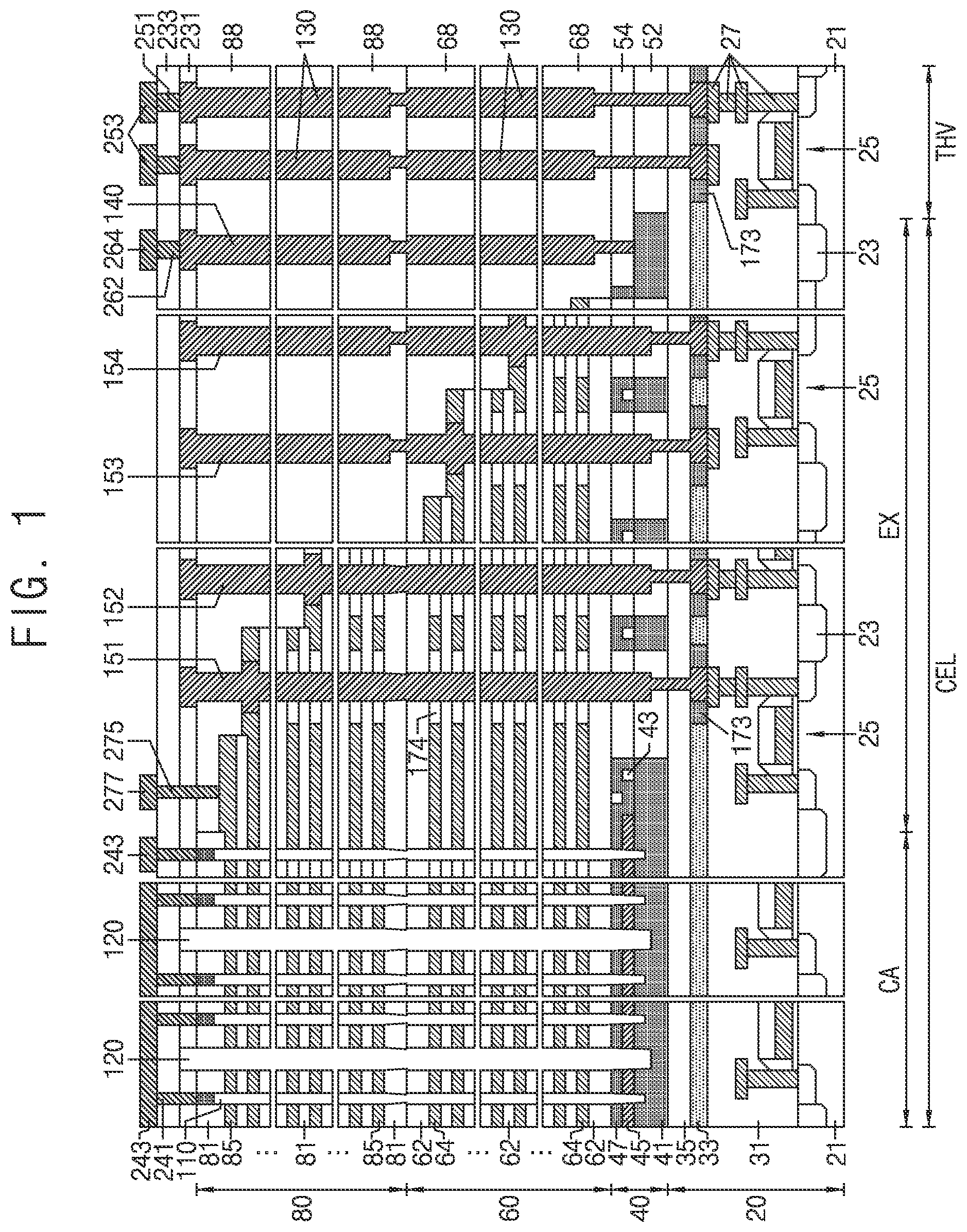 Patent US12120877 — Semiconductor device including channel structure and through electrode, electronic system, and method of forming the same — Figure 1