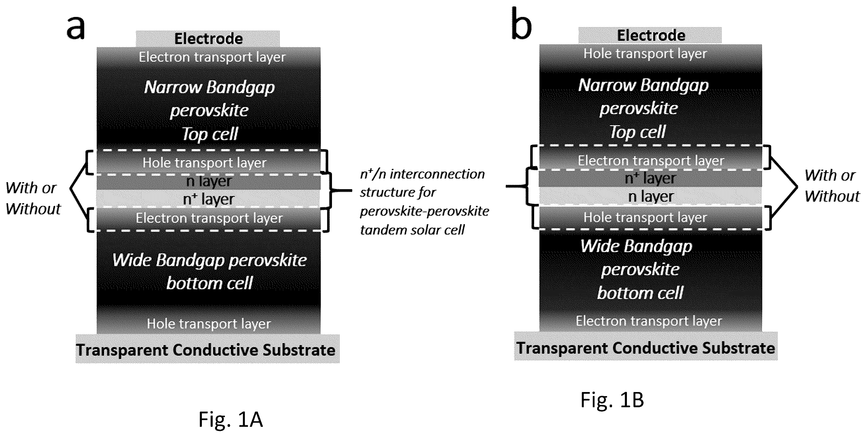 Patent US12120893 — Interconnection structures for perovskite tandem solar cells — Figure 1