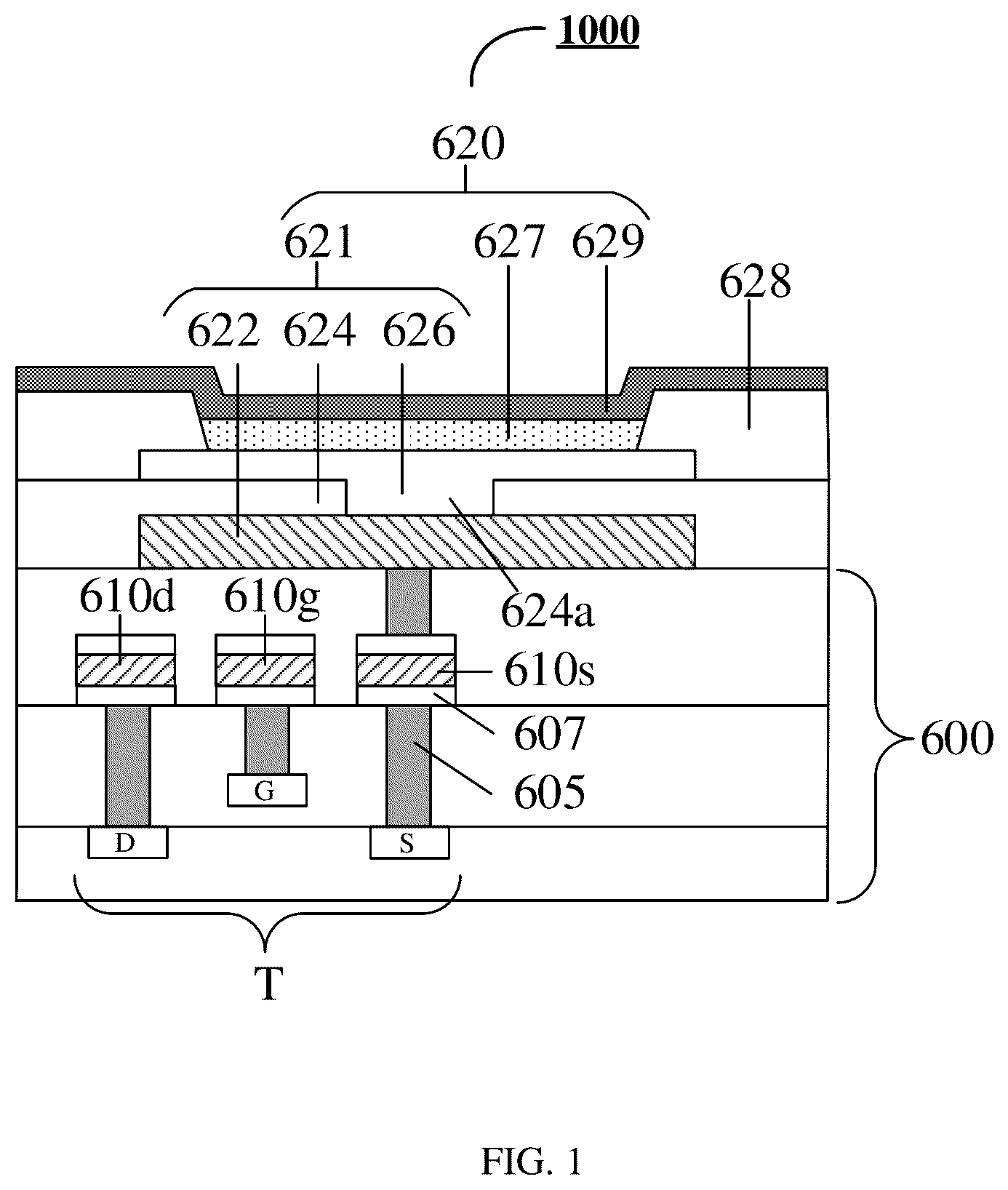 Patent US12120914 — Display device and manufacturing method thereof — Figure 1