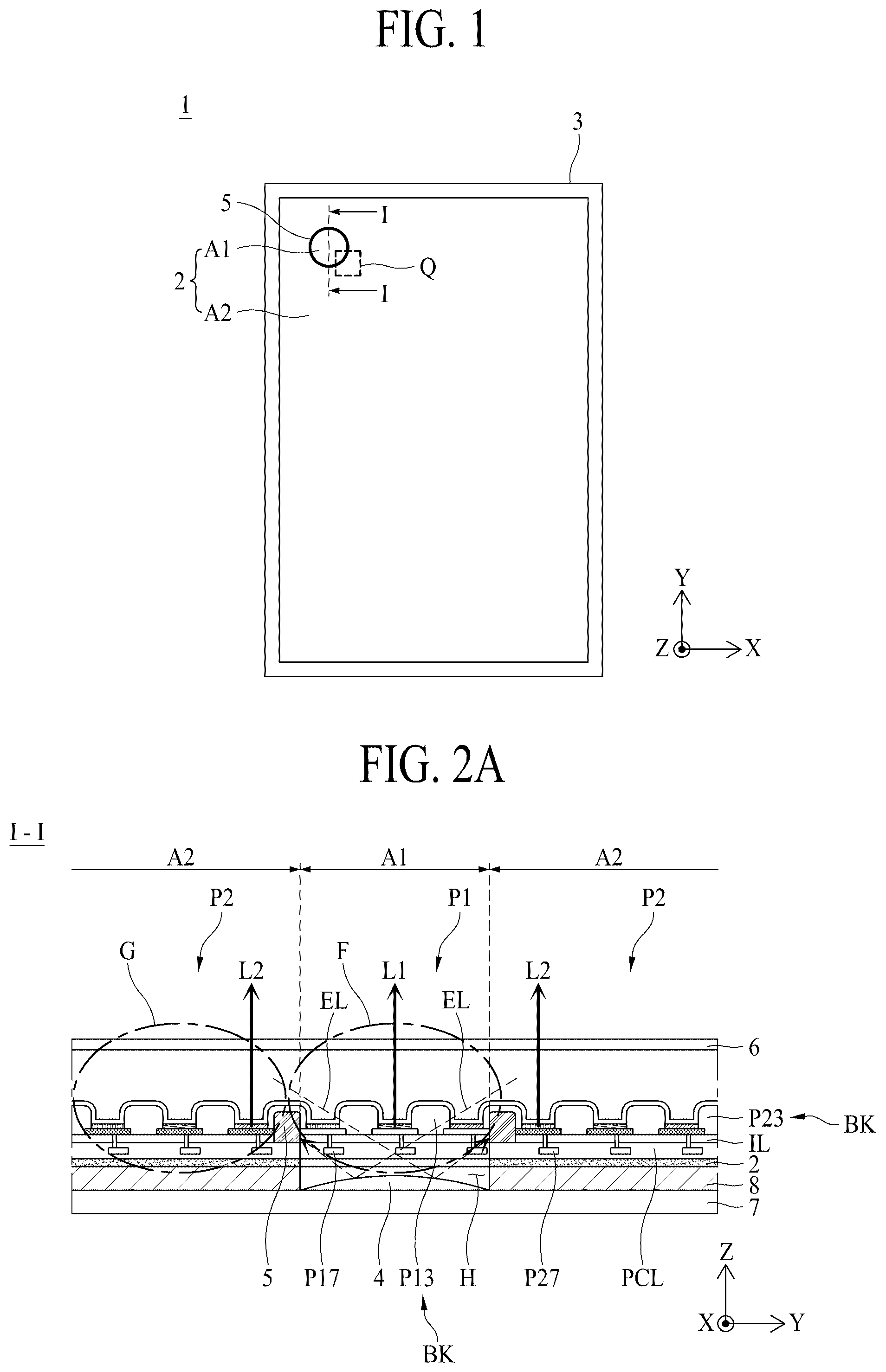 Patent US12120922 — Display with light absorber round optical element — Figure 1