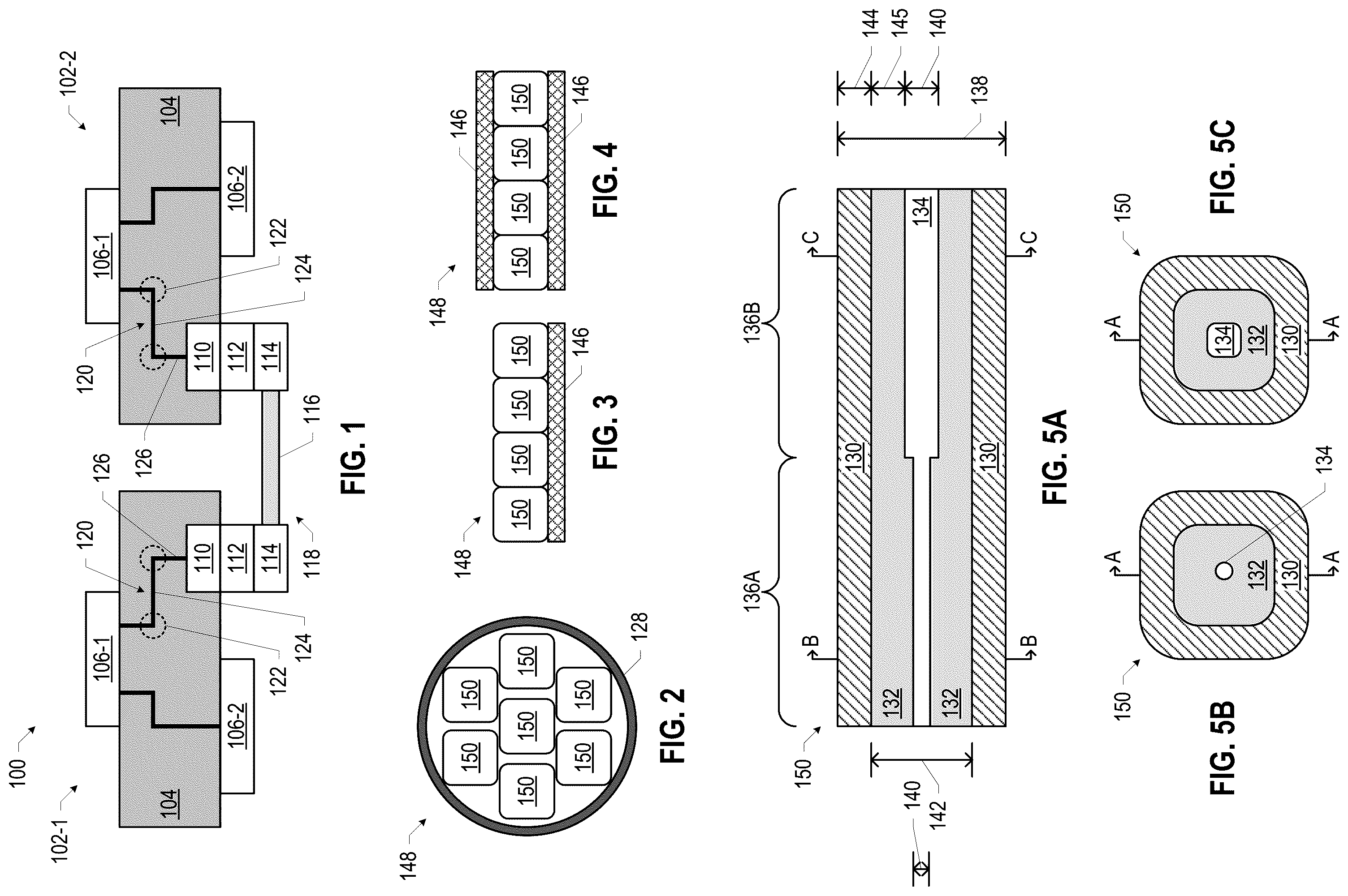 Patent US12126068 — Millimeter-wave dielectric waveguide bundle including first and second adjacent dielectric waveguides having different core and/or cladding materials — Figure 1