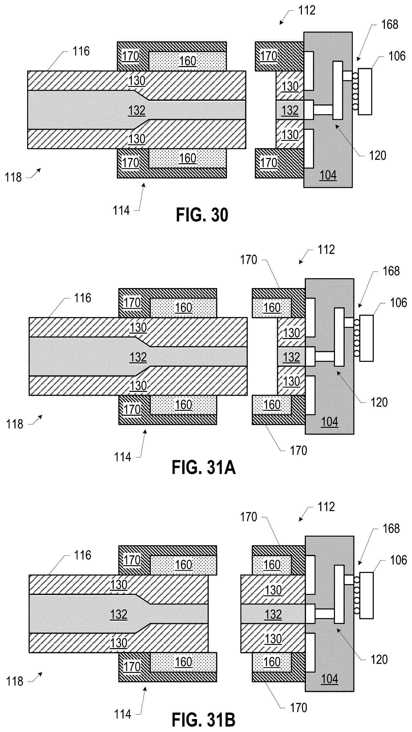 Patent US12126068 Figure 11 – Millimeter-wave dielectric waveguide bundle including first and second adjacent dielectric waveguides having different core and/or cladding materials