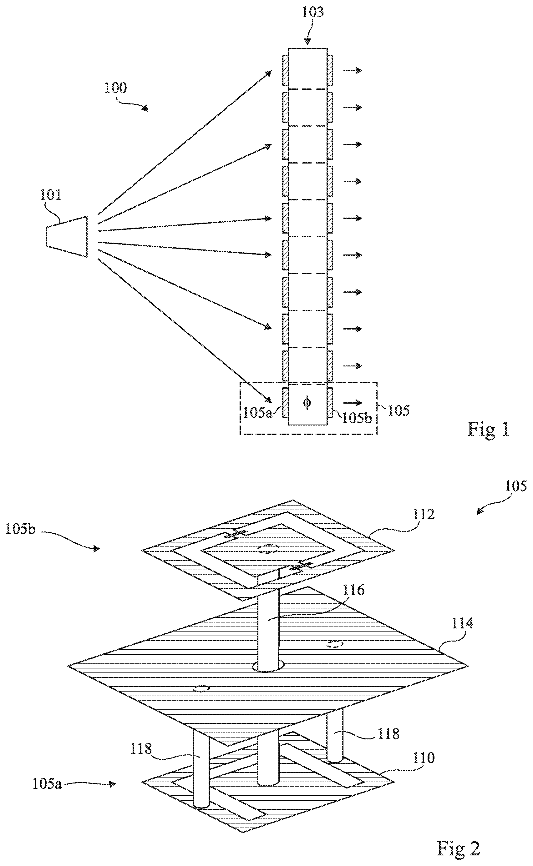 Patent US12126094 — Transmit or reflectarray antenna cell — Figure 1