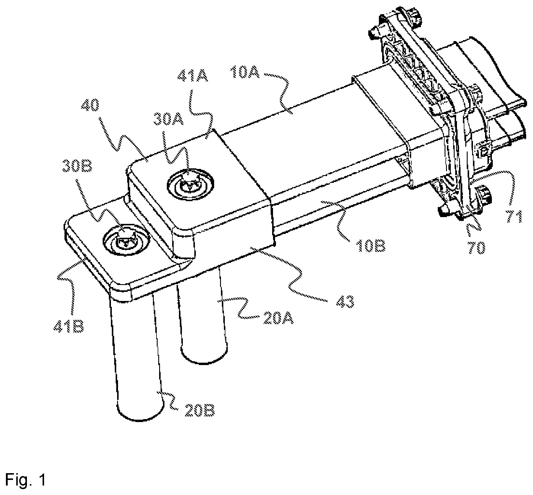 Patent US12126128 — Insulated connection system for busbars — Figure 1