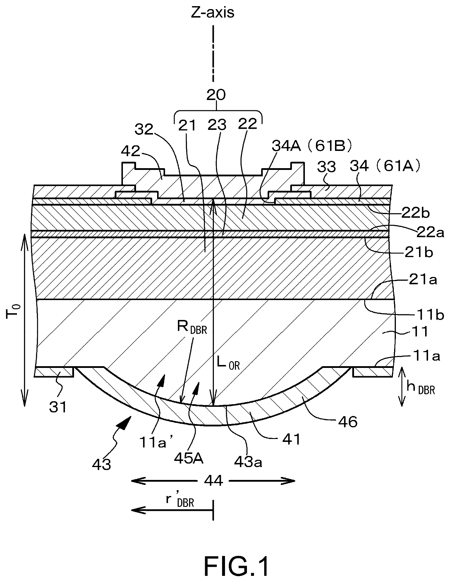 Patent US12126137 — Light-emitting element and method of manufacturing the same — Figure 1