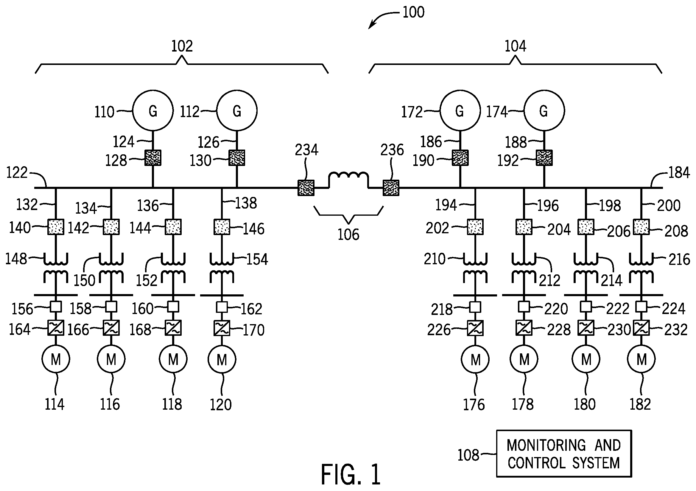 Patent US12126172 — Systems and methods for reactor power flow management for system stability — Figure 1