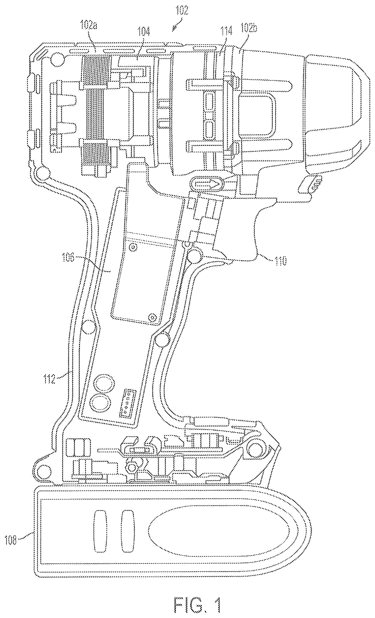 Patent US12126234 — Stator assembly for a brushless motor in a power tool preliminary class — Figure 1