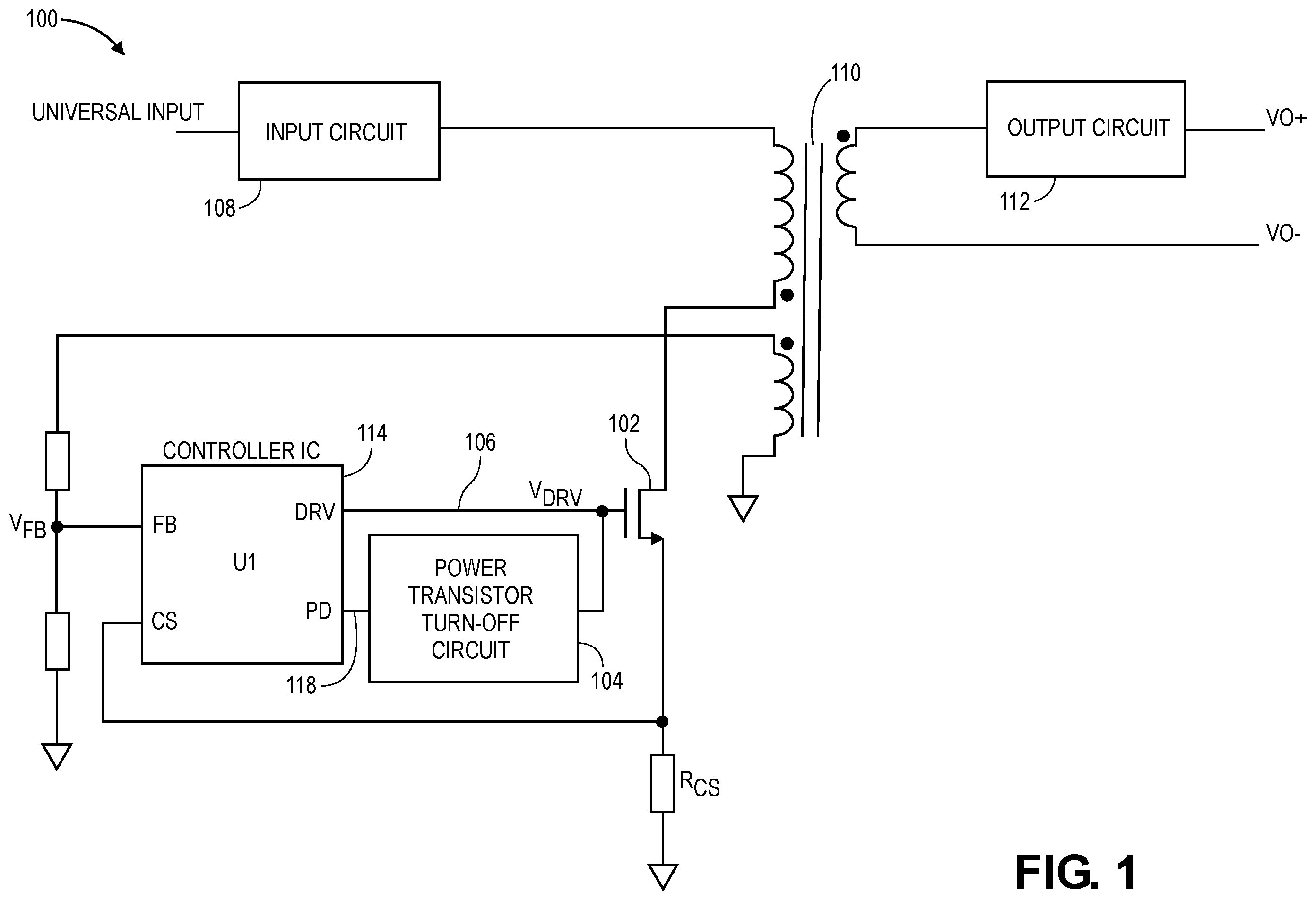 Patent US12126251 — Transistor turn-off circuit — Figure 1