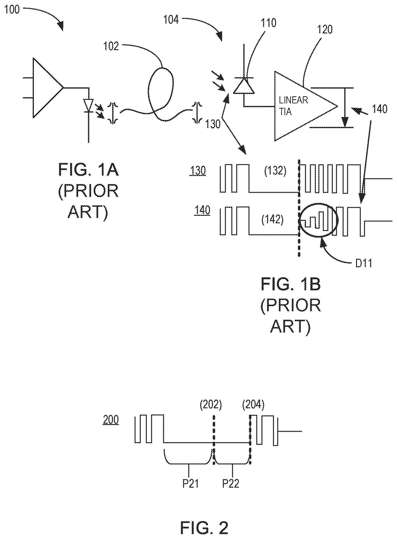Patent US12126312 Figure 1 – Control of linear trans-impedance amplifier (TIA) during settling after recovering from loss of signal in receiver