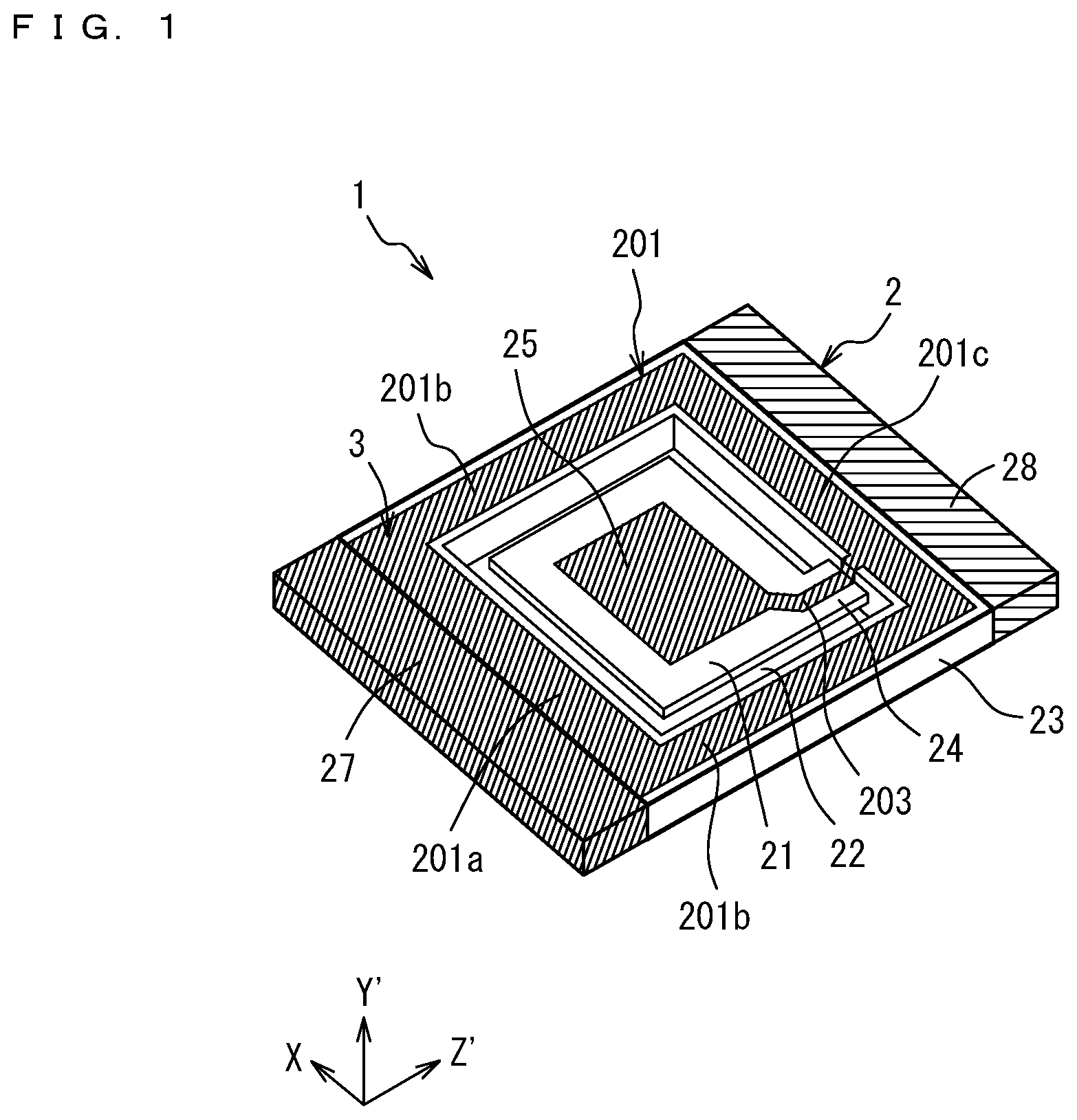 Patent US12126321 — Piezoelectric vibrating device — Figure 1