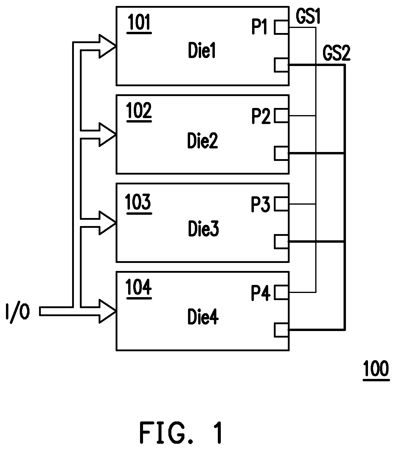 Patent US12126333 Figure 1 – Electrical circuit for switching bias voltage of bonding pad and electronic device having the electrical circuit