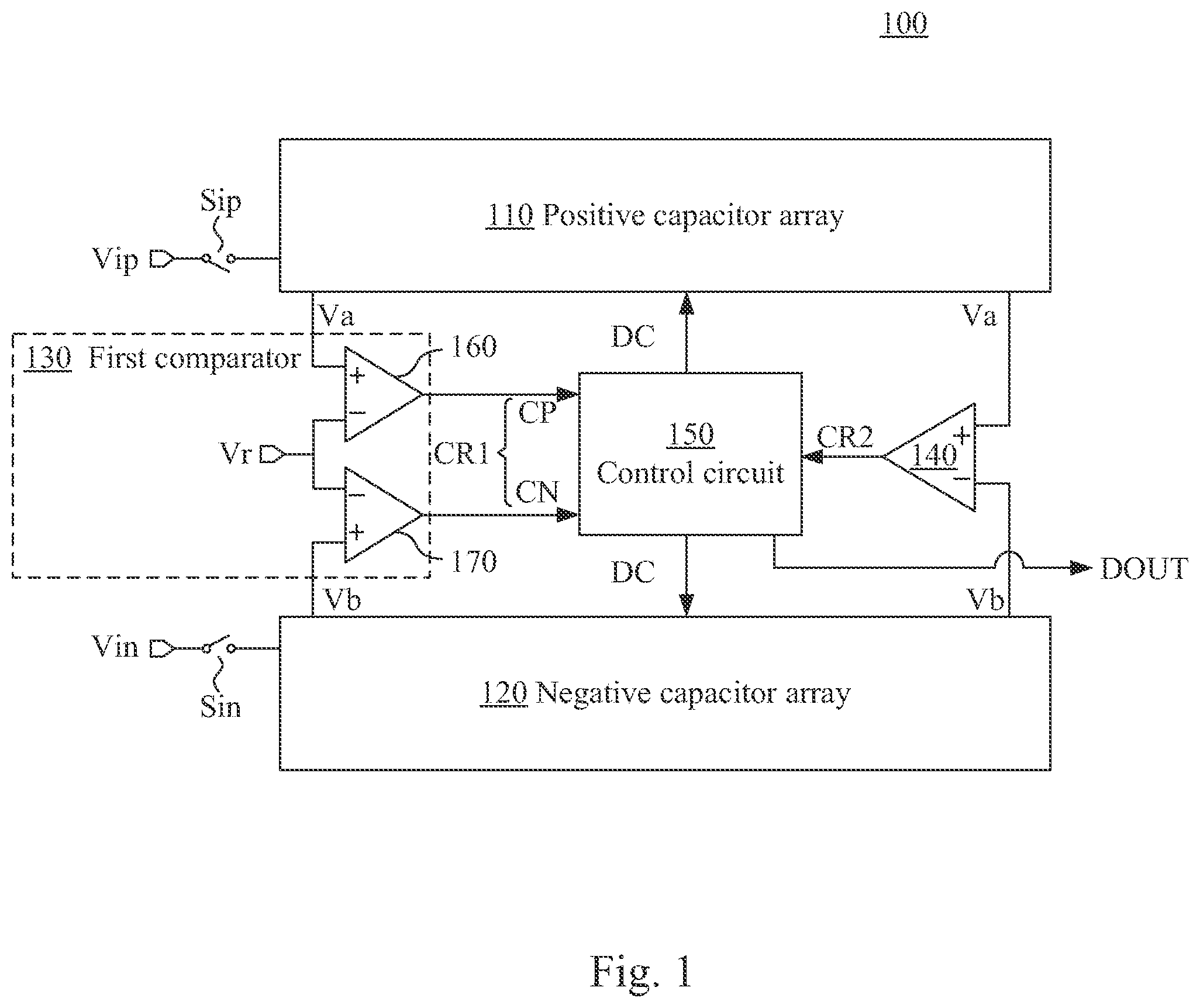 Patent US12126353 — Analog-to-digital conversion circuit and method having quick tracking mechanism — Figure 1