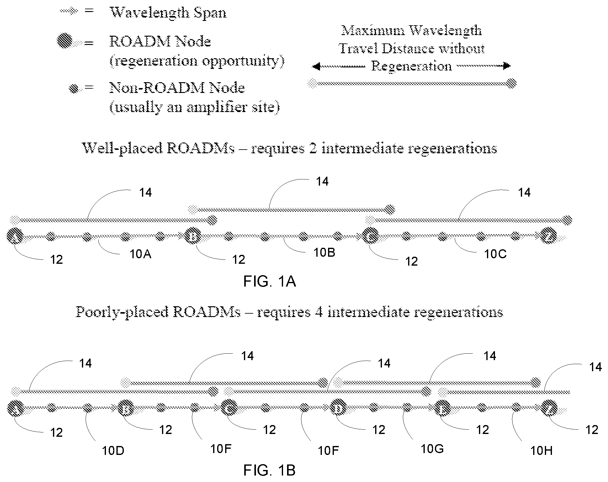 Patent US12126501 — Wavelength regeneration in a network — Figure 1